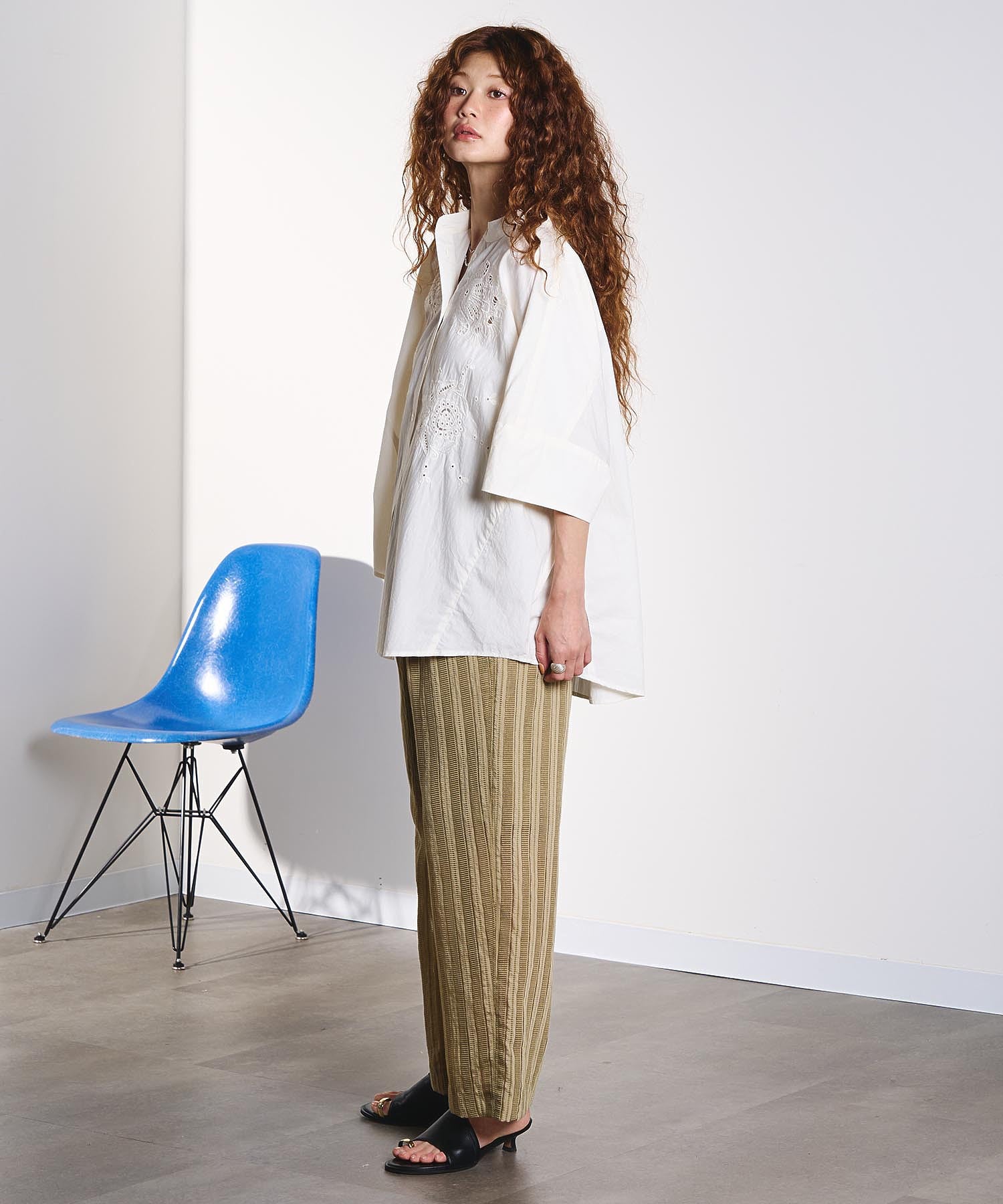 GENE HEAVENS/DOBBY STRIPE EASY PANTS