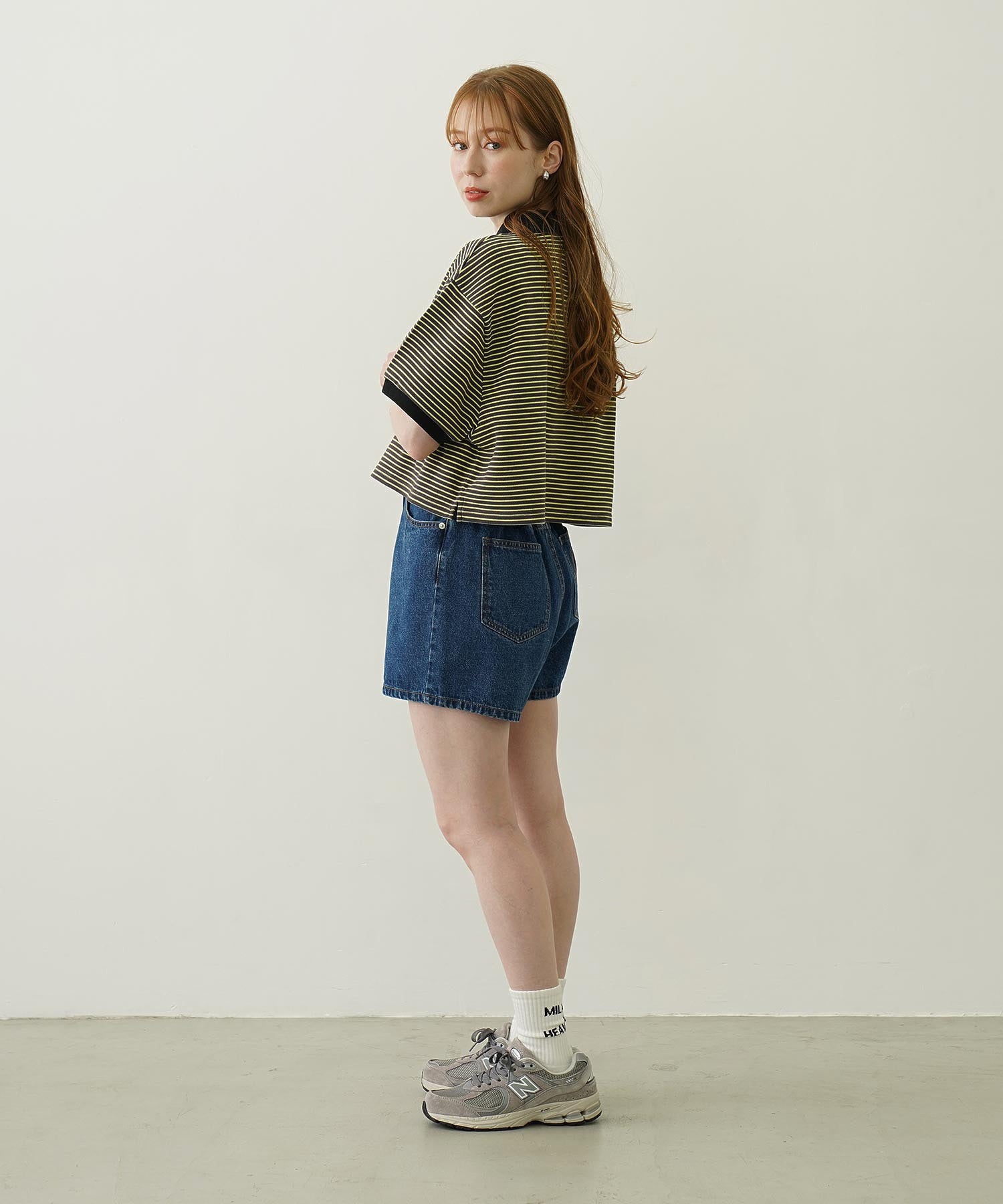 COOPER HEART DENIM SHORT PANTS
