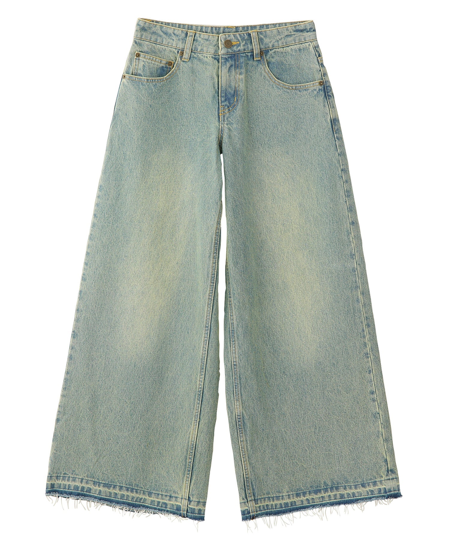 LOW RISE OVERDYED DENIM PANTS