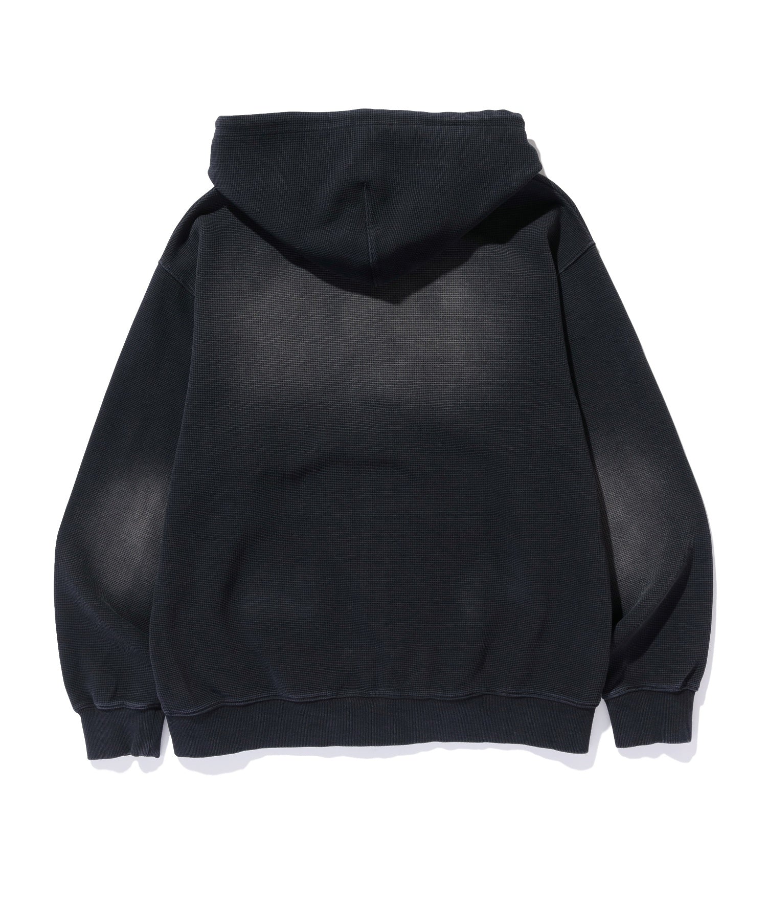 FADED WAFFLE ZIP UP HOODED SWEATSHIRT