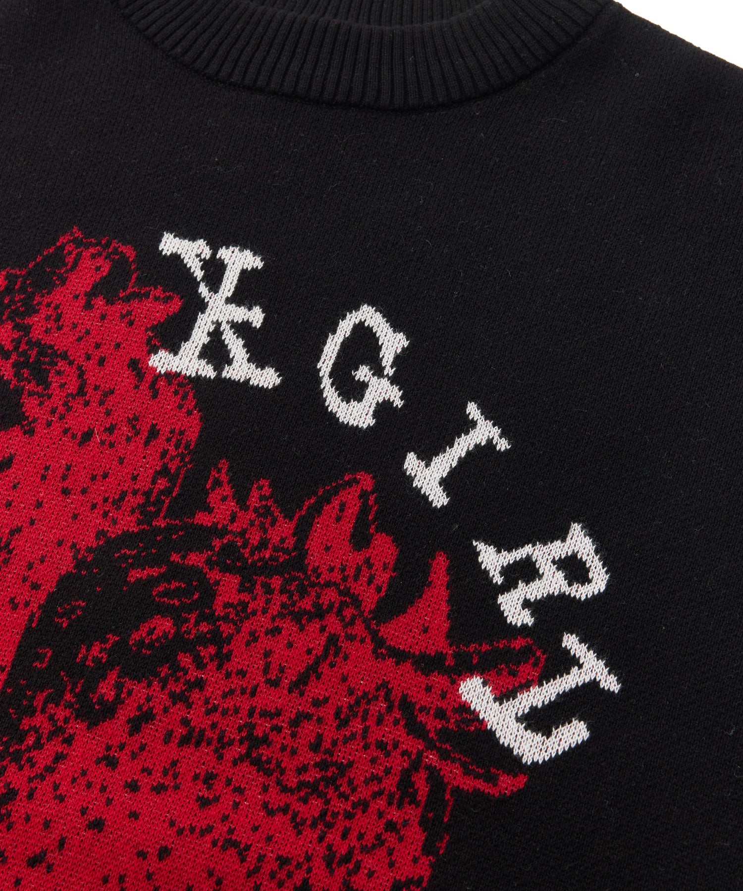 STRAWBERRY AND LOGO JACQUARD KNIT TOP