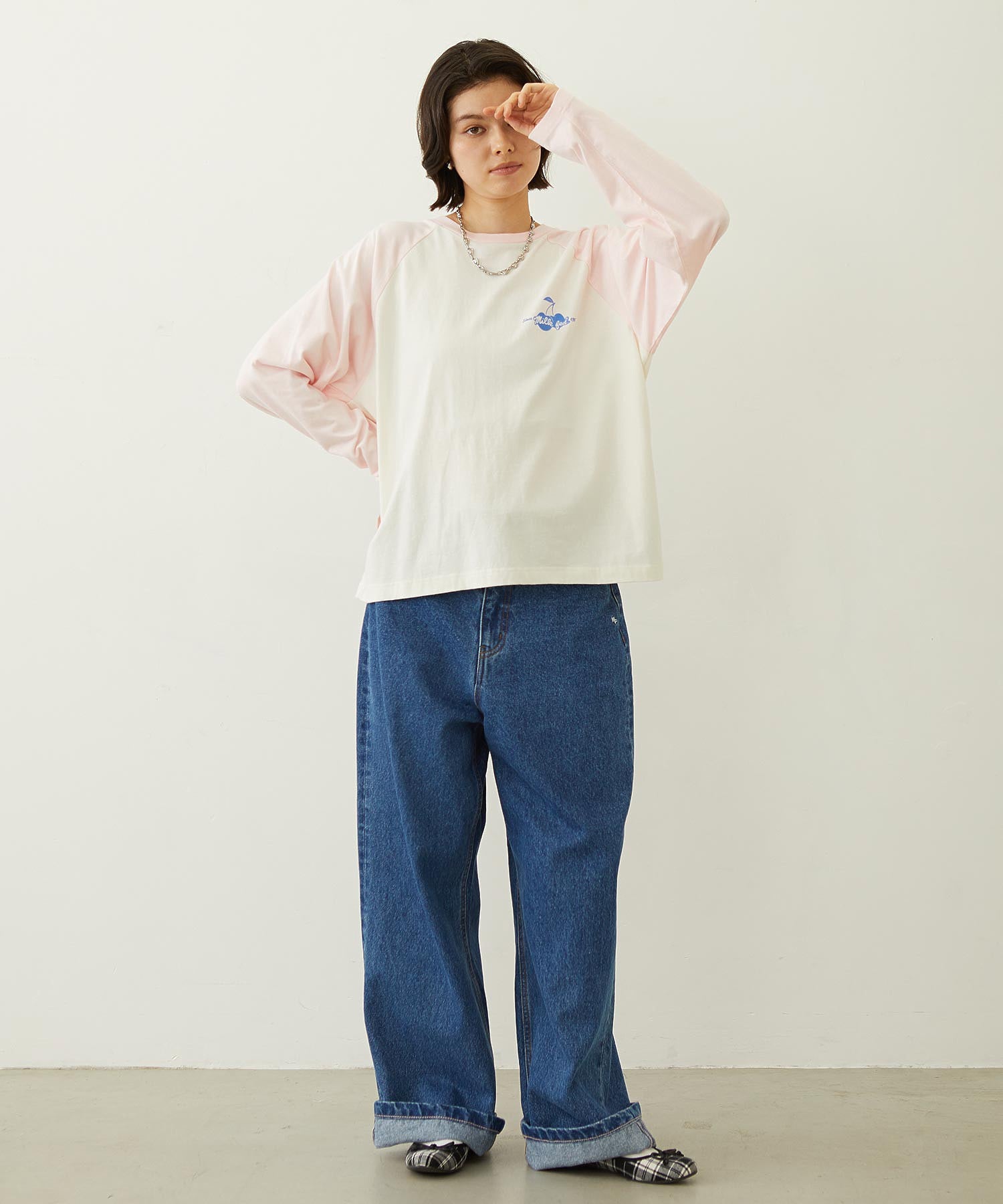 CHERRY FLOCK PRINT B/B TEE