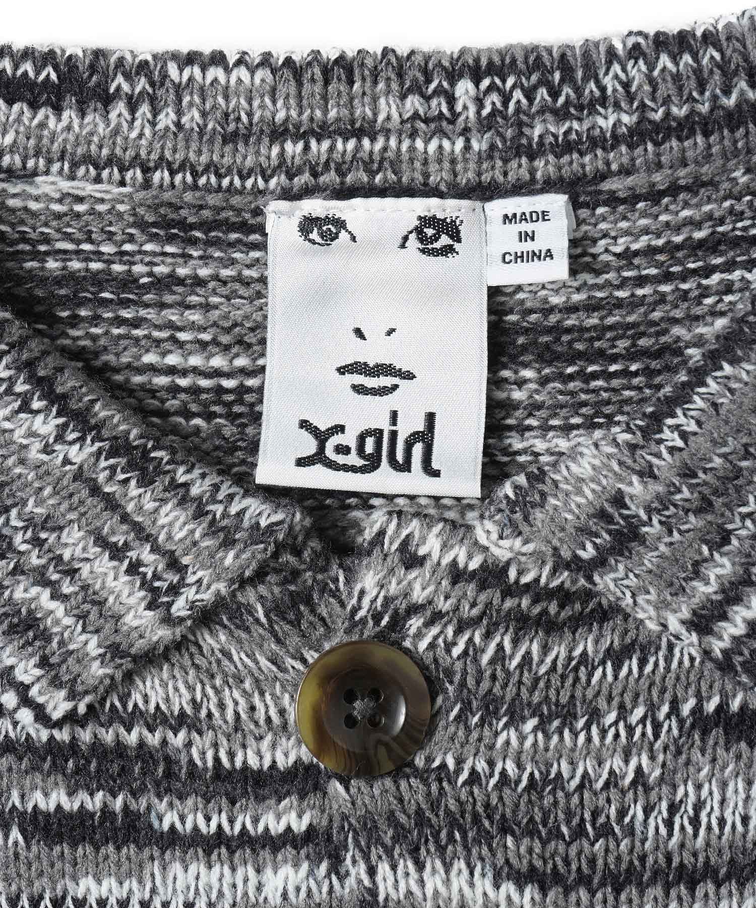 MELANGE KNIT CARDIGAN X-girl
