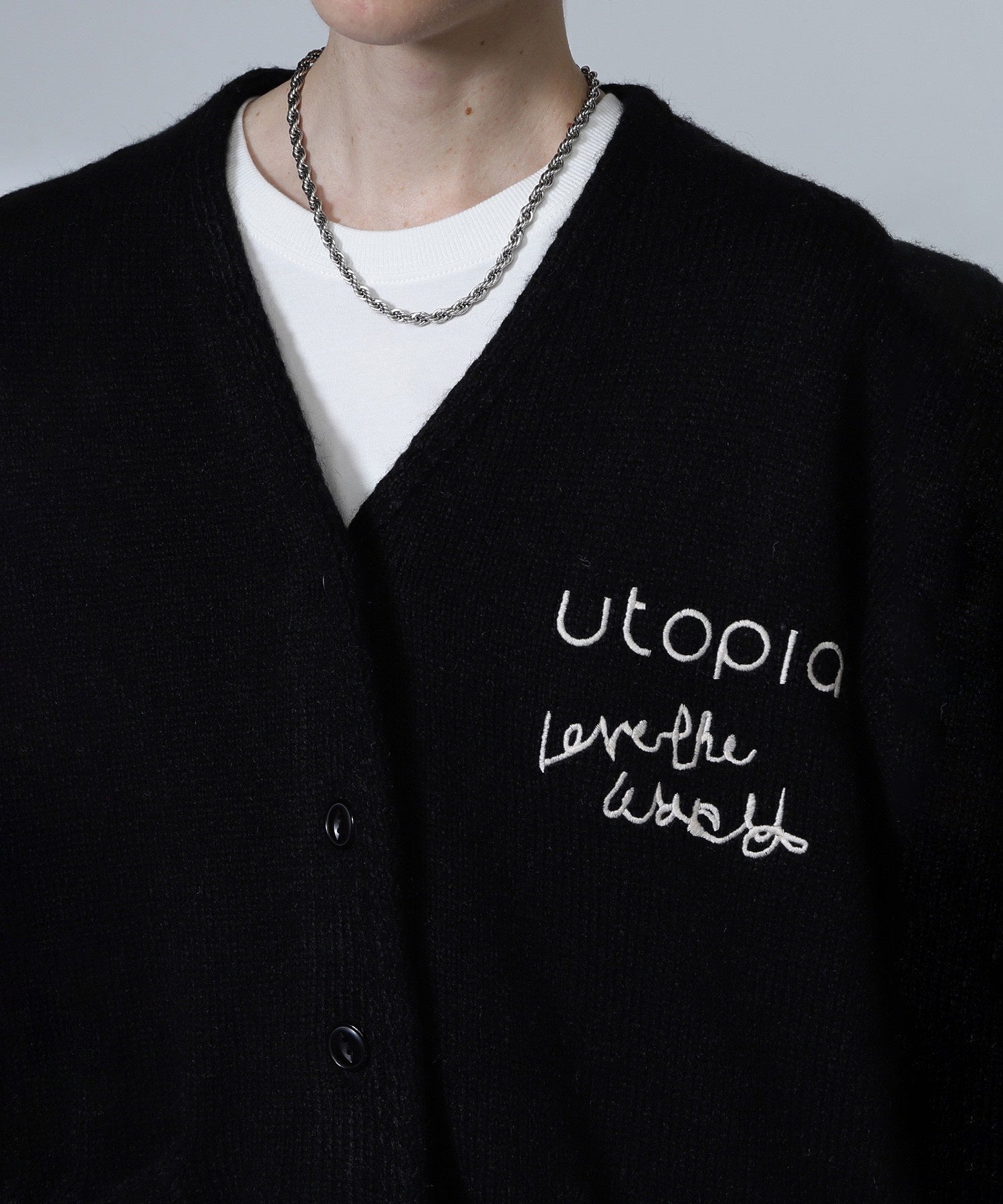 GENE HEAVENS/エンブロイダリー カレッジニットカーディガン