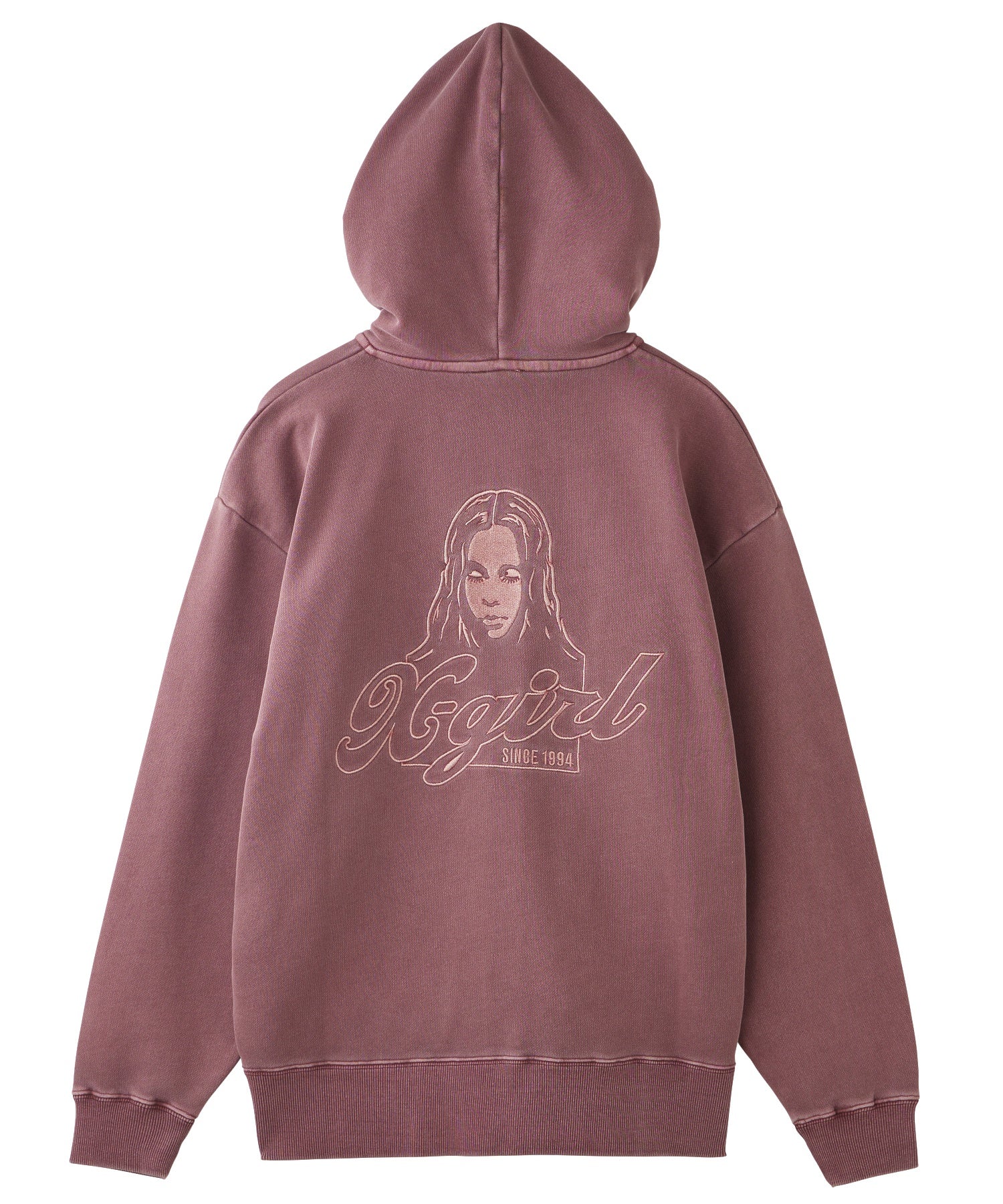 FACE PIGMENT DYED ZIP UP SWEAT HOODIE