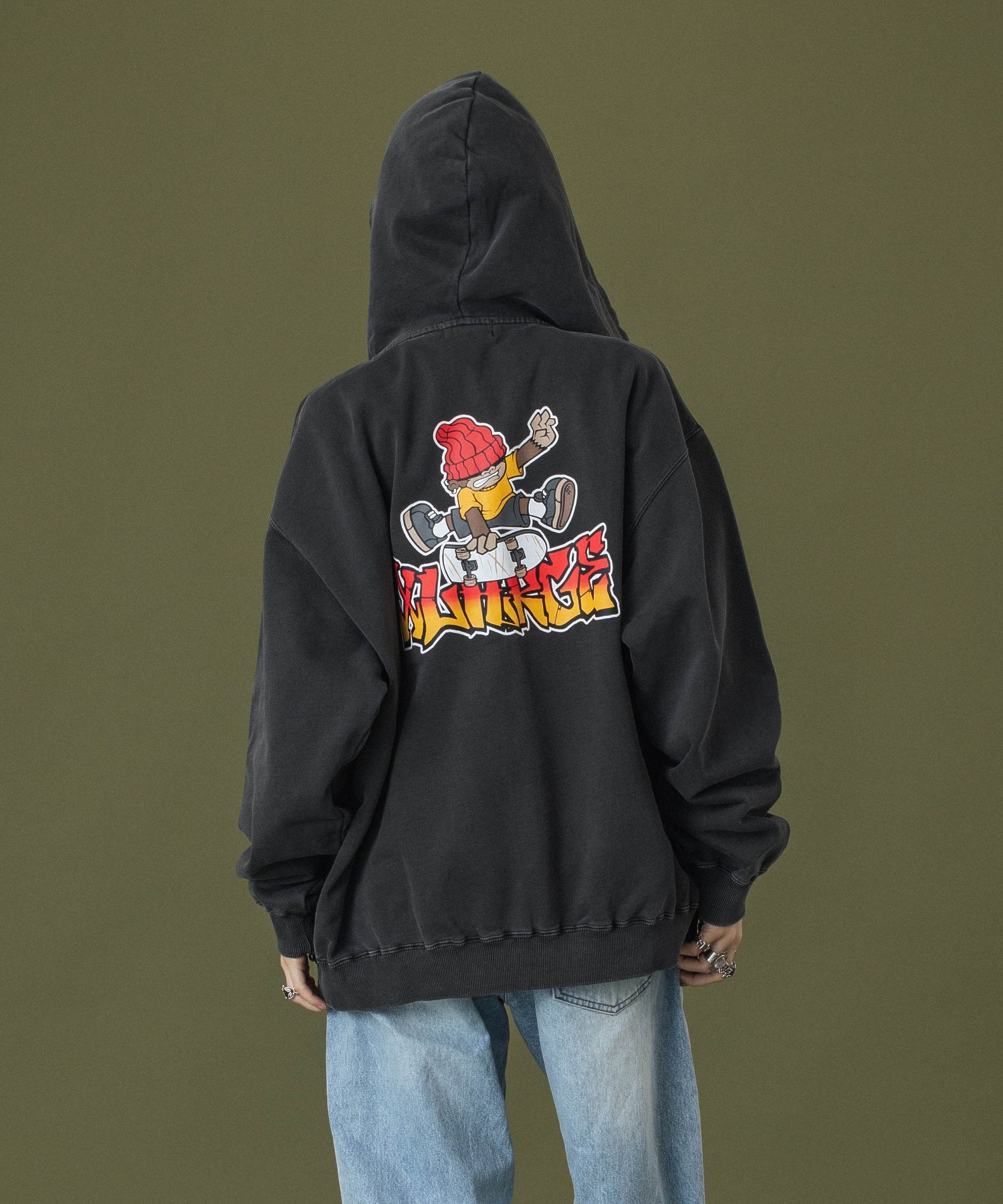 PIGMENTDYE INDY GRAB ZIP HOODED SWEAT SHIRT