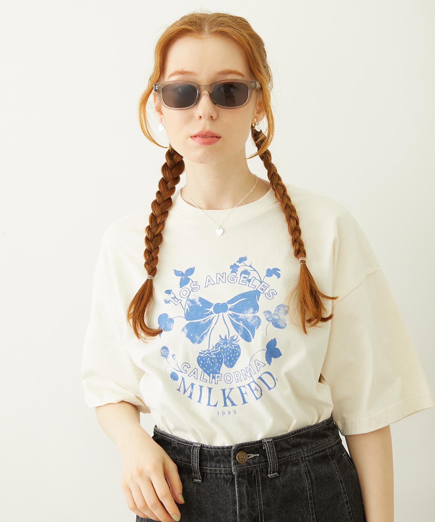 MILKFED. LOGO SQUARE SUNGLASSES