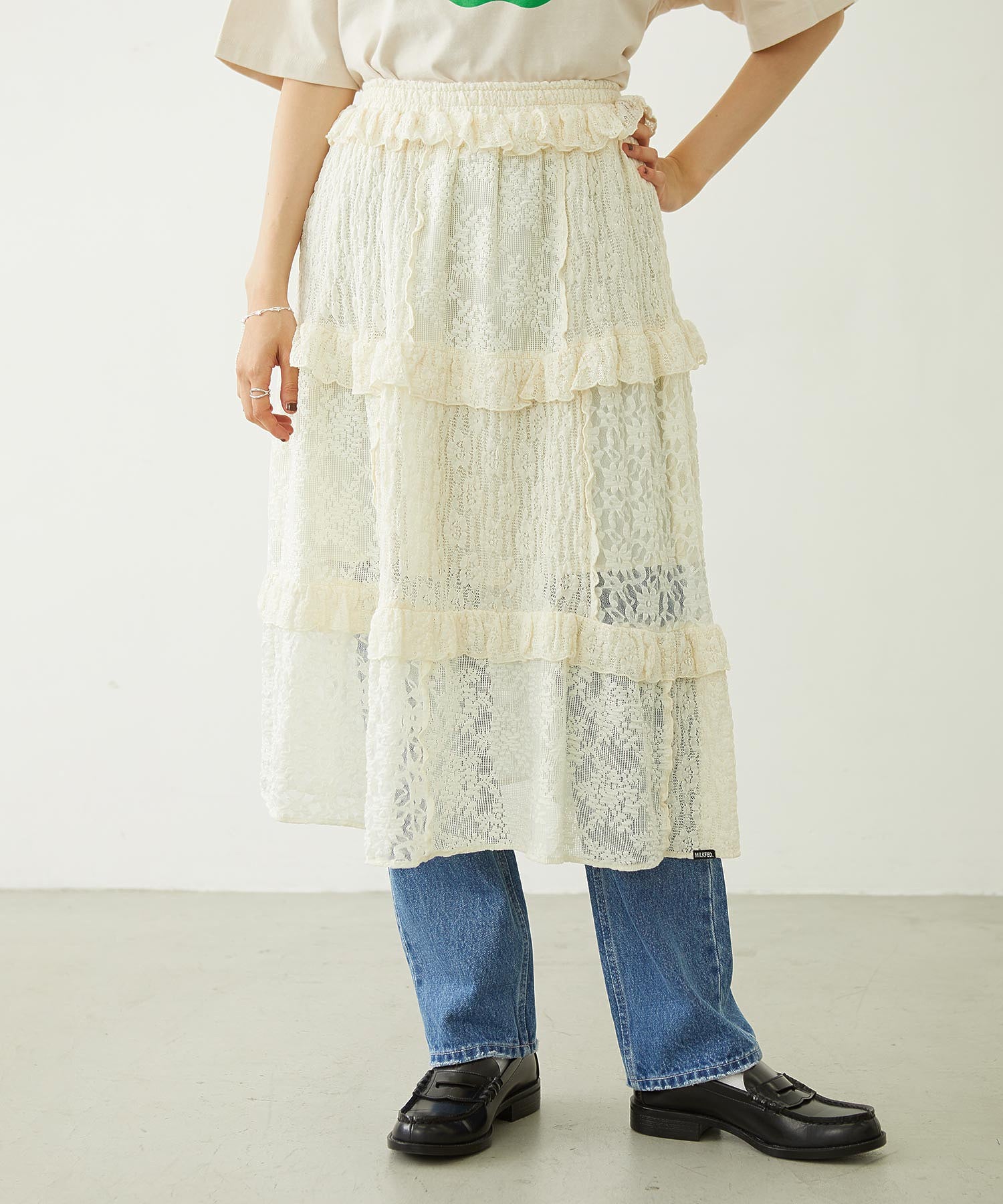 LACE FRILL DIRNDL SKIRT