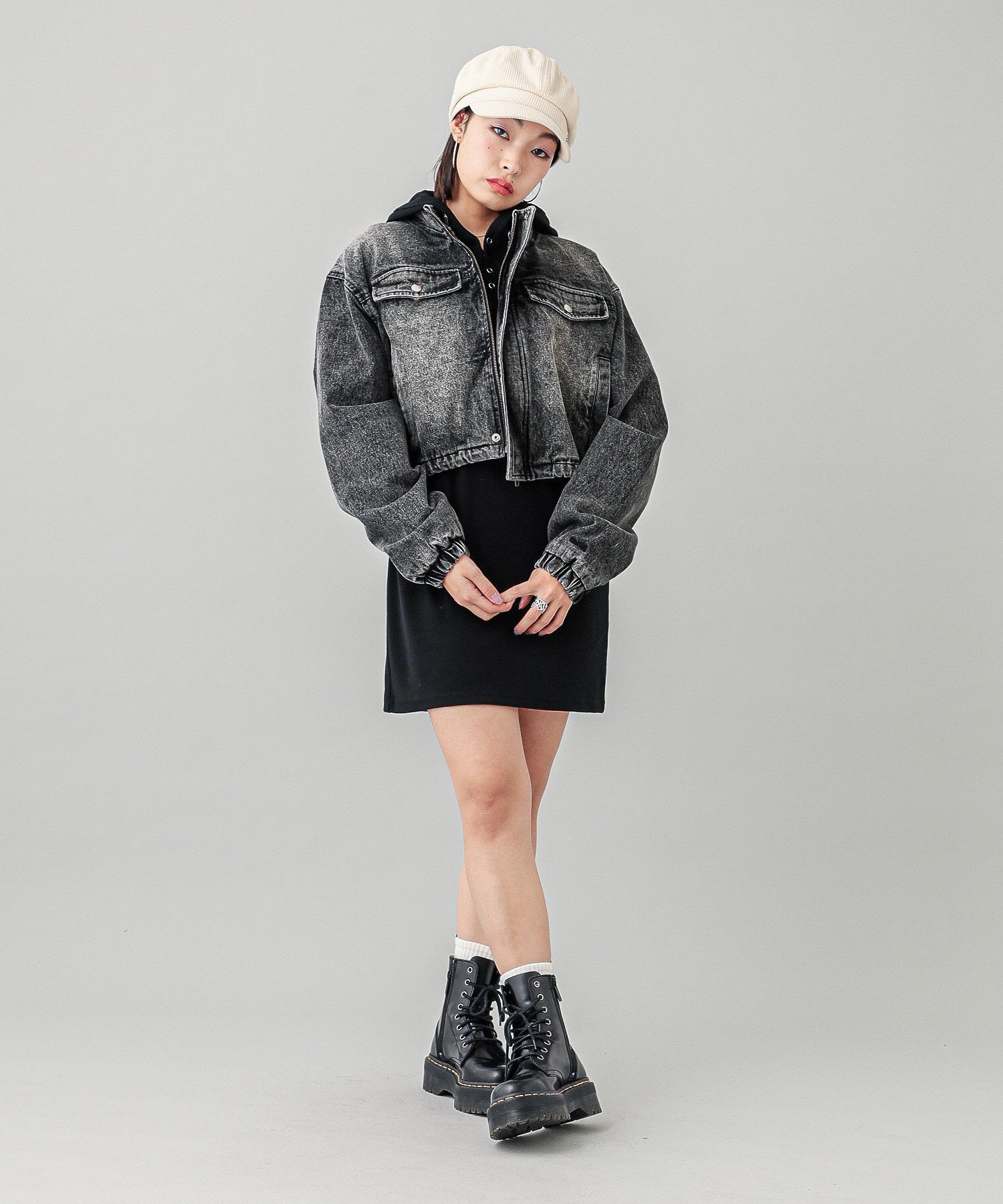 RIB HOODIE DRESS