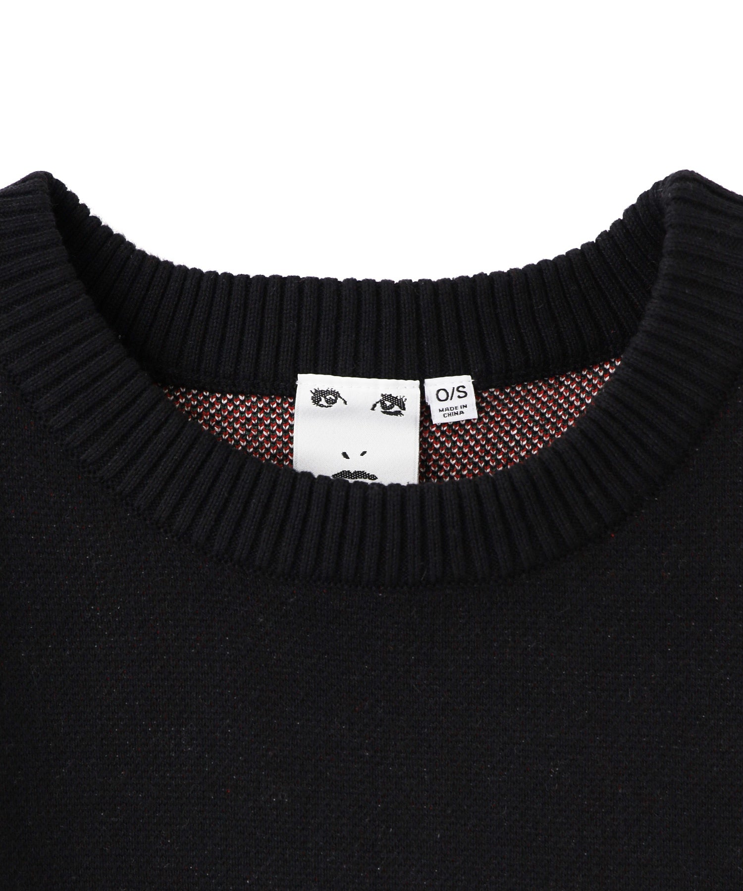 SCRATCHED LOGO JACQUARD KNIT TOP