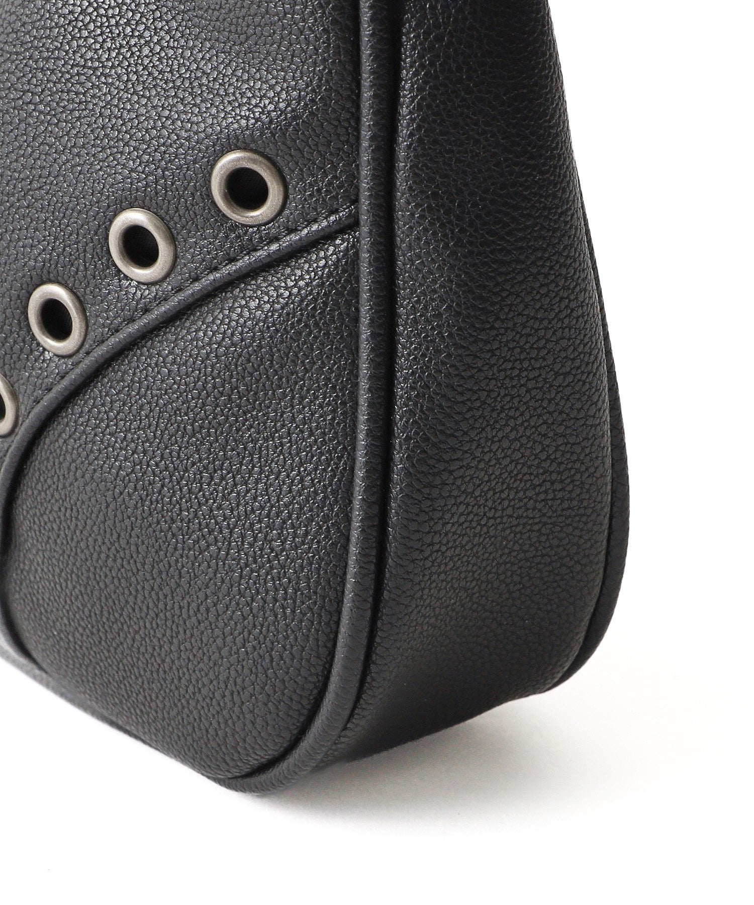 EYELET FAUX LEATHER HAND BAG