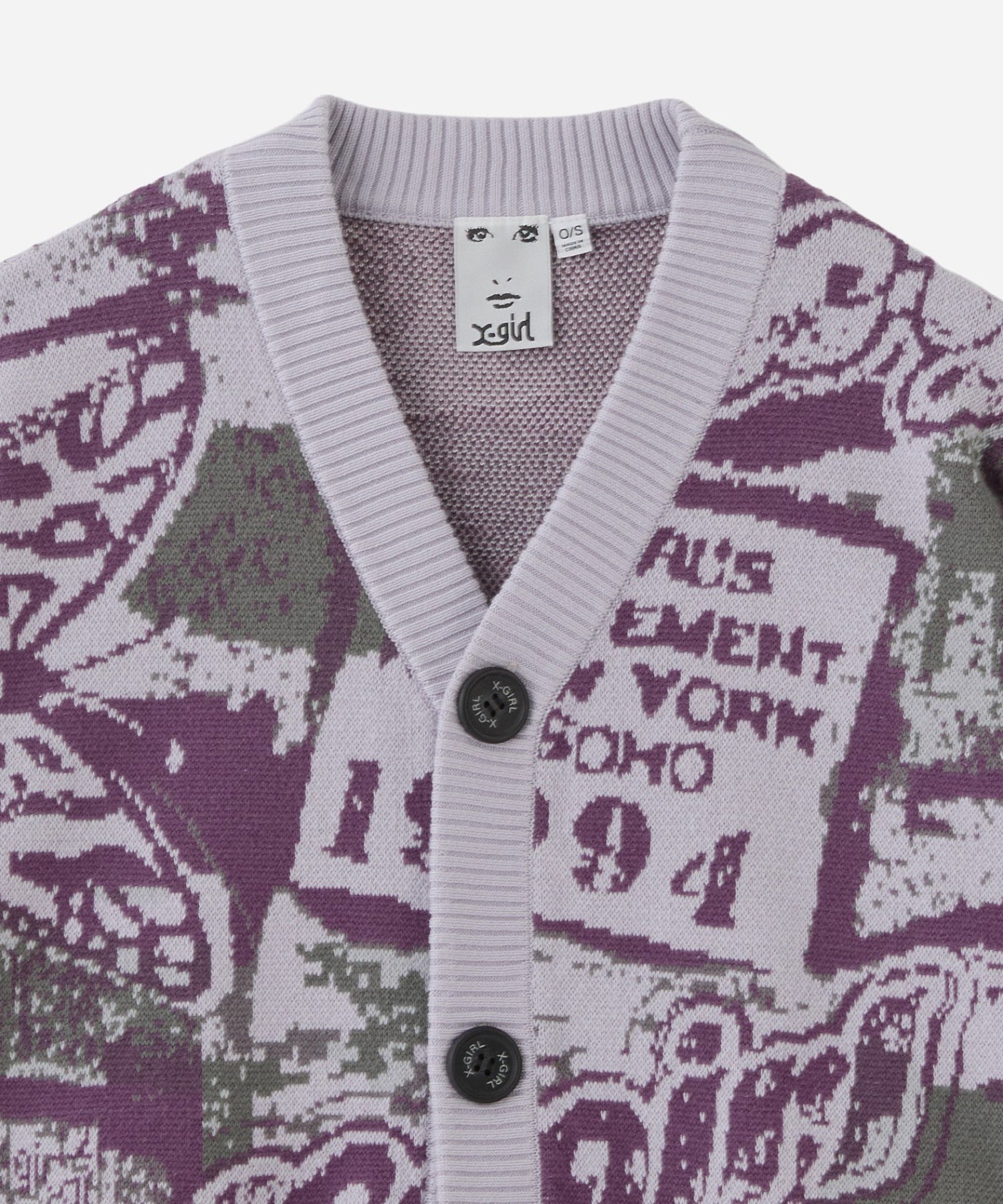 COLLAGE GRAPHIC JACQUARD KNIT CARDIGAN