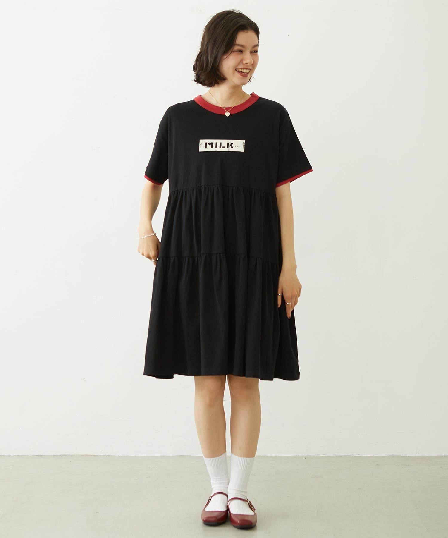 BAR LOGO TIERED DRESS