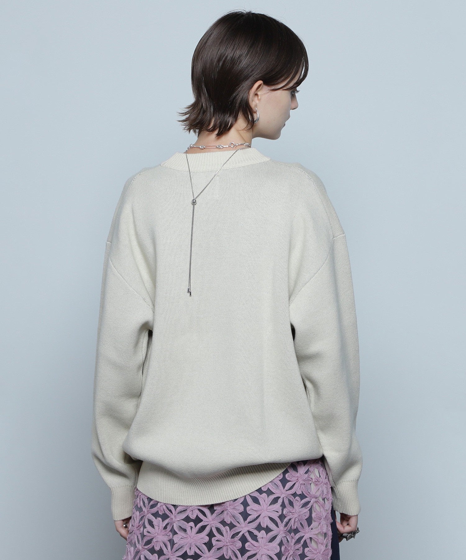 GENE HEAVENS/カレッジライクロゴ ジャカードニット