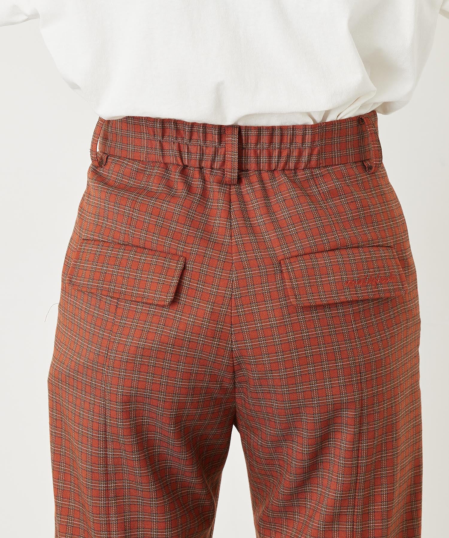 PLAID INVERTED BOX PLEAT PANTS MILKFED.