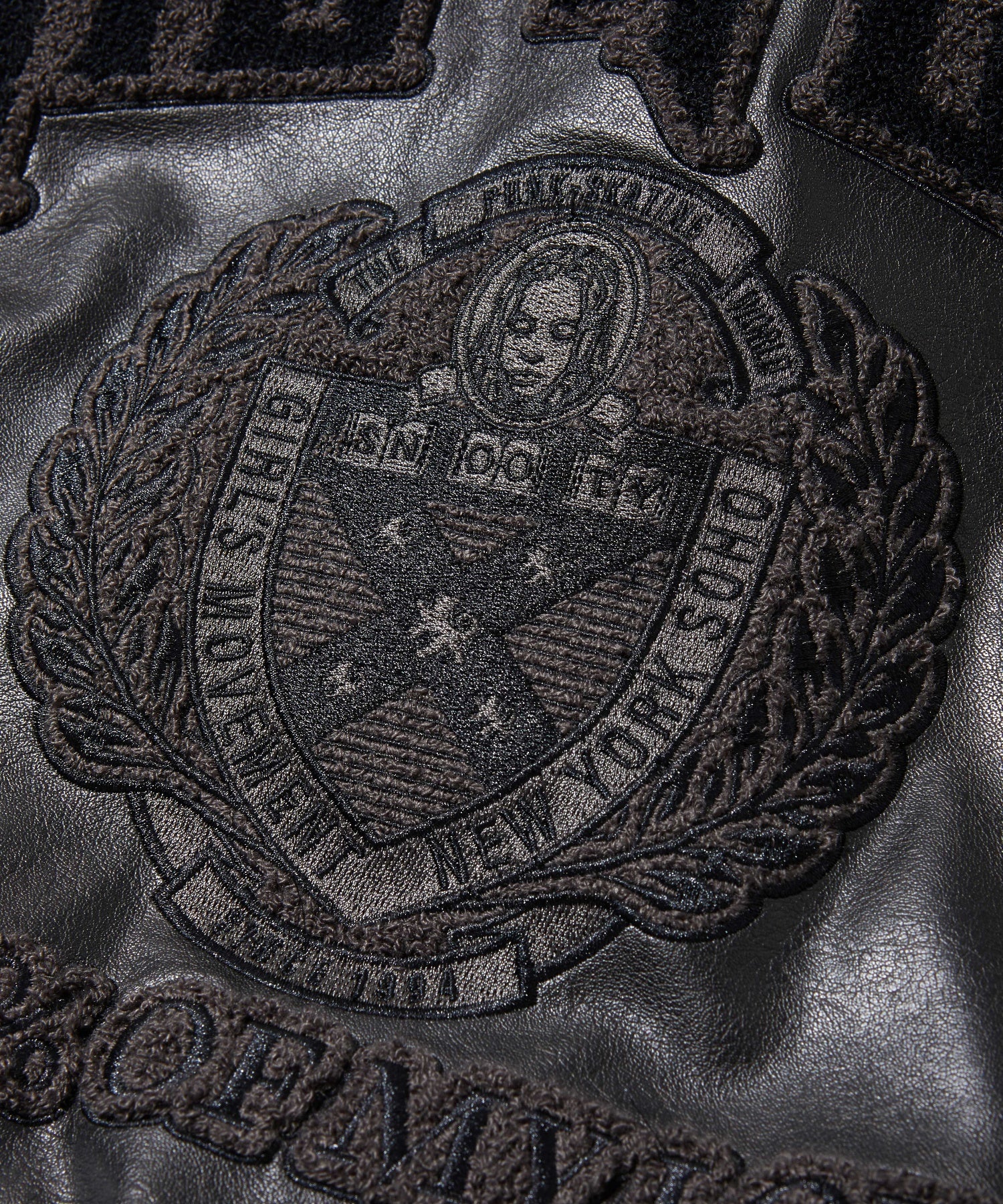 FAUX LEATHER LOGO PATCH JACKET