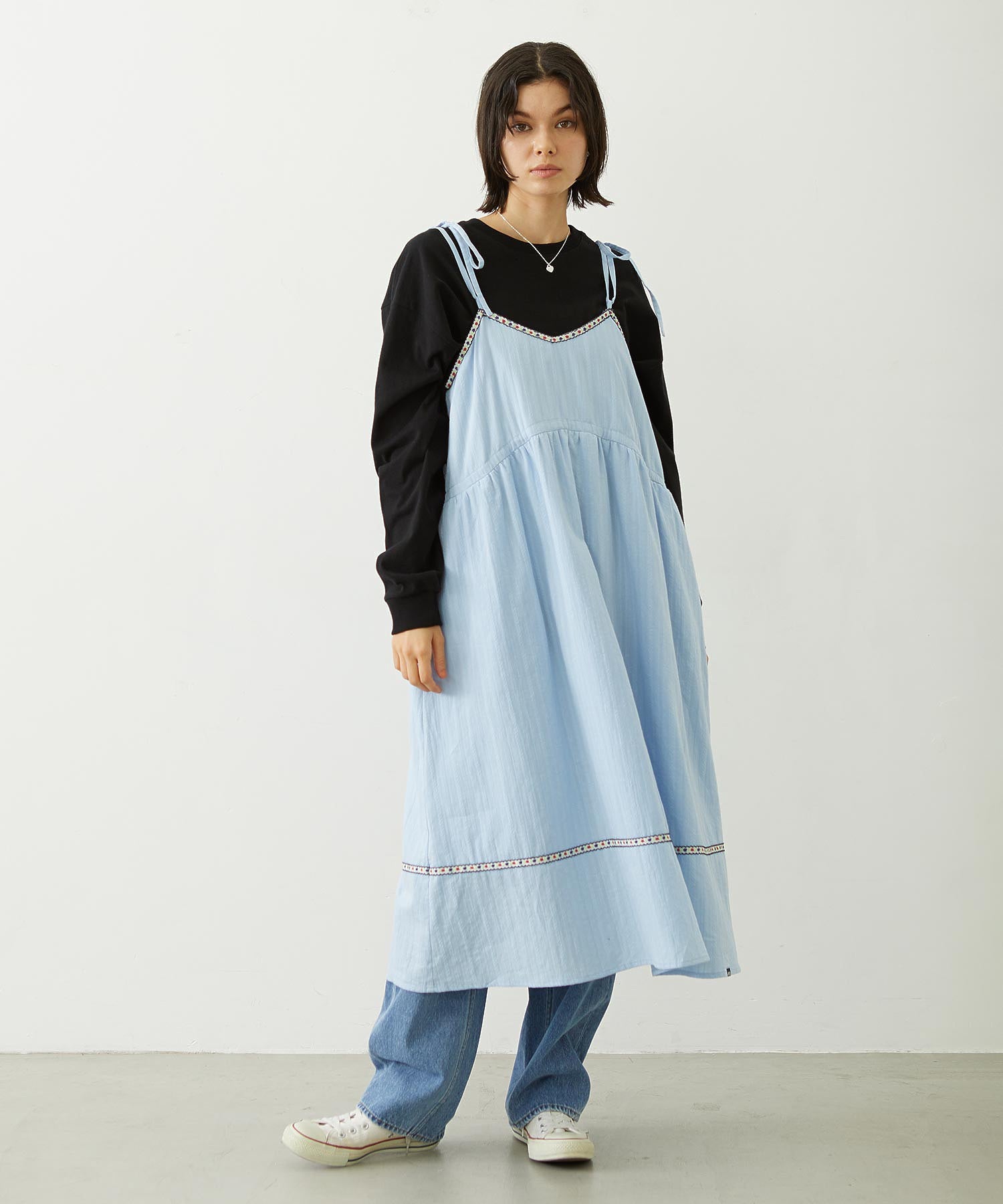 TYROLEAN TAPE CAMI DRESS