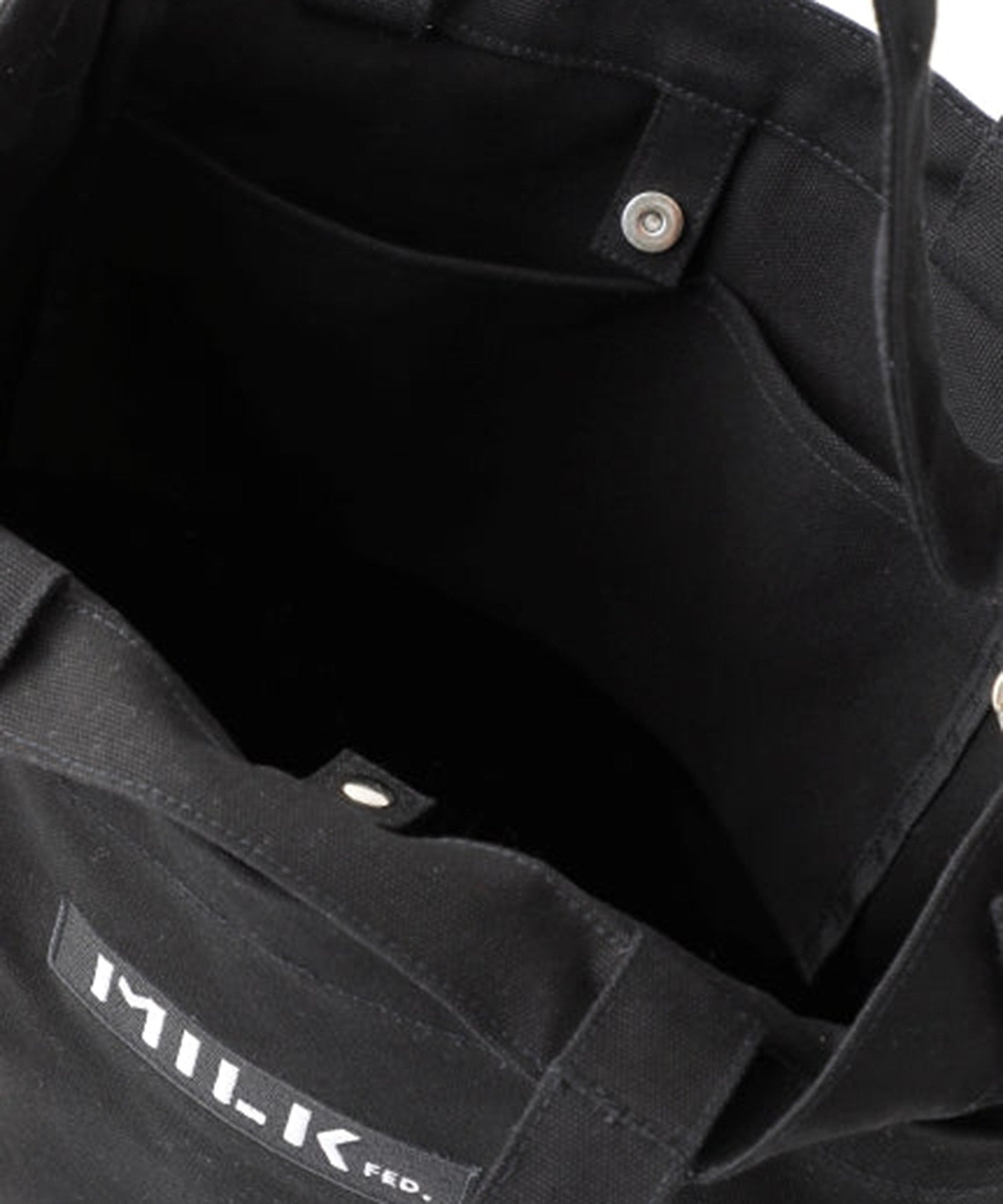 BAR AND UNDER LOGO BIG CANVAS BAG MILKFED.