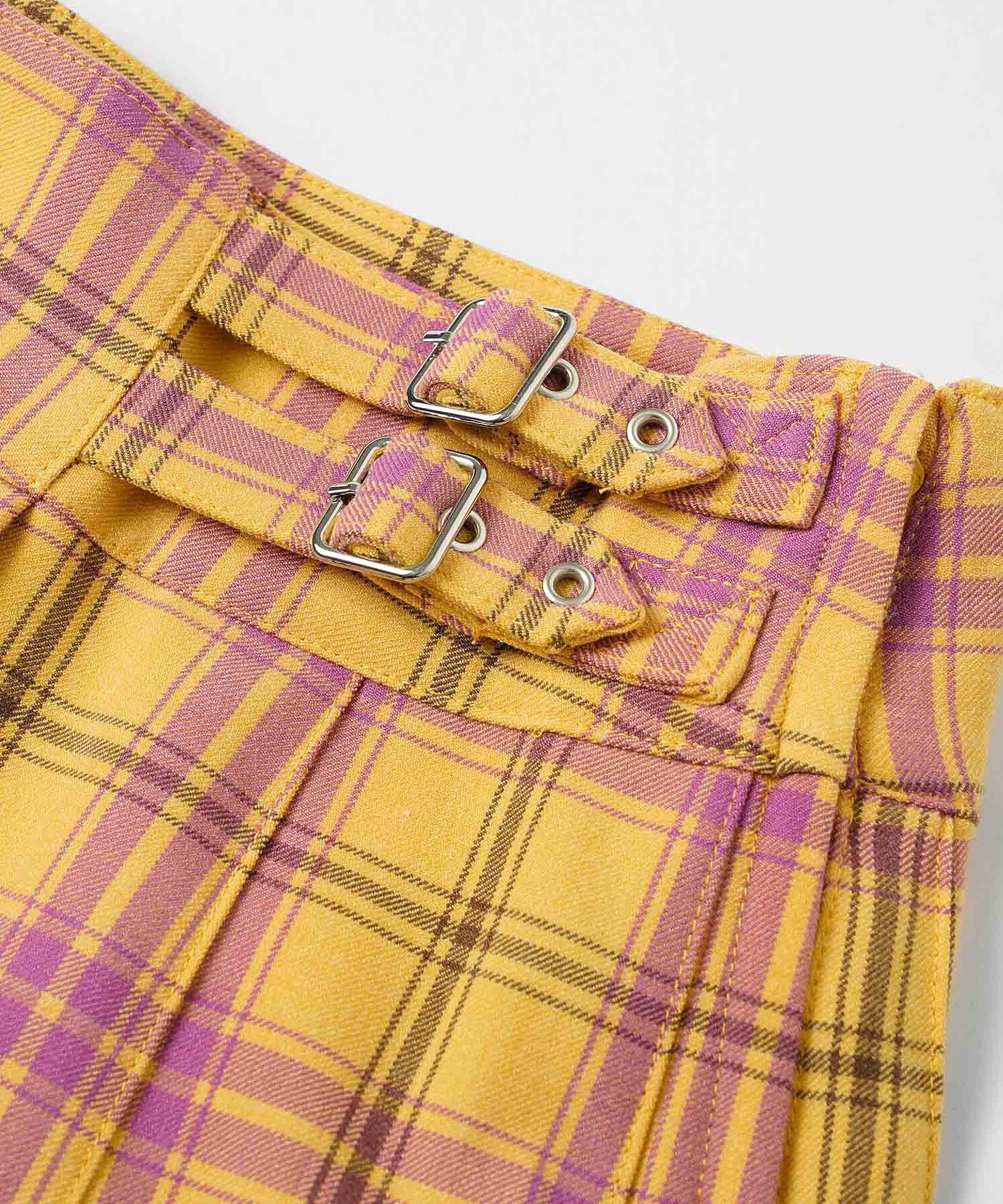 PLAID PLEATED MINI SKIRT X-girl