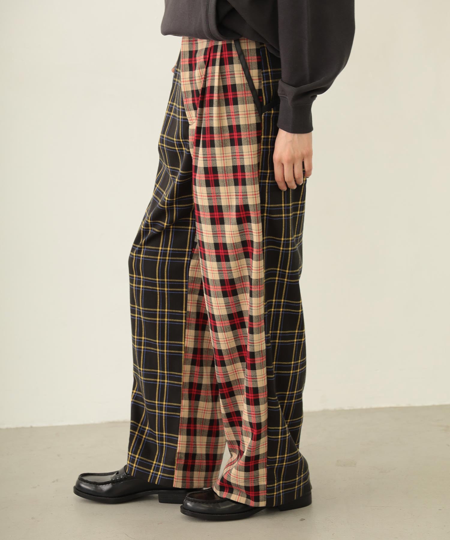 COMBINATION PLAID PANTS