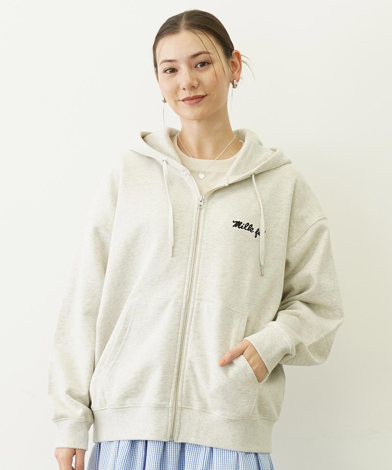 EXTENDED ICING LOGO ZIP UP HOODIE