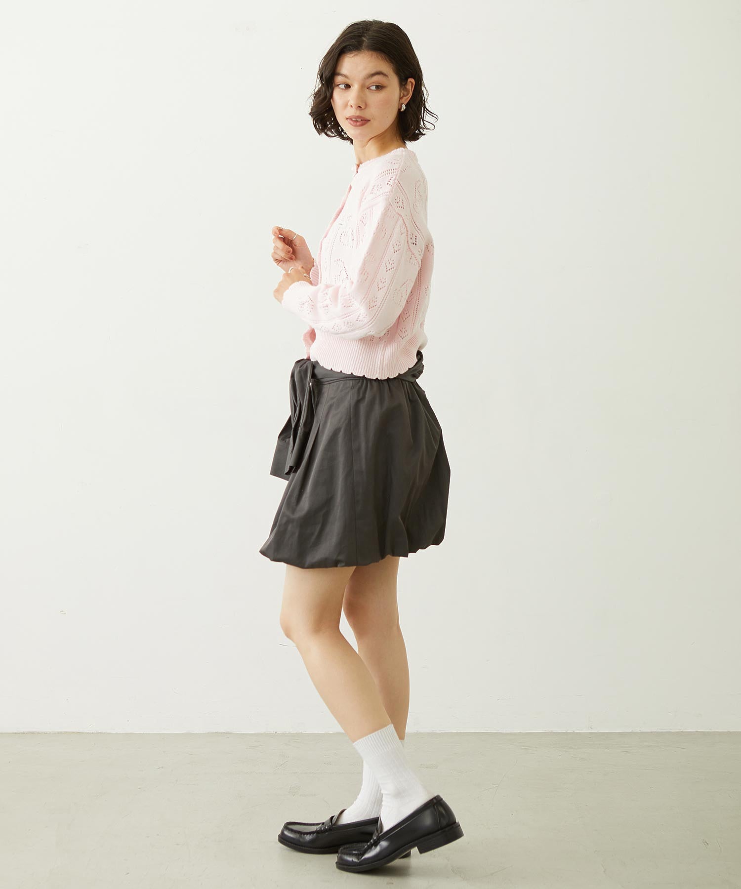 CHERRY OPEN KNIT CARDIGAN