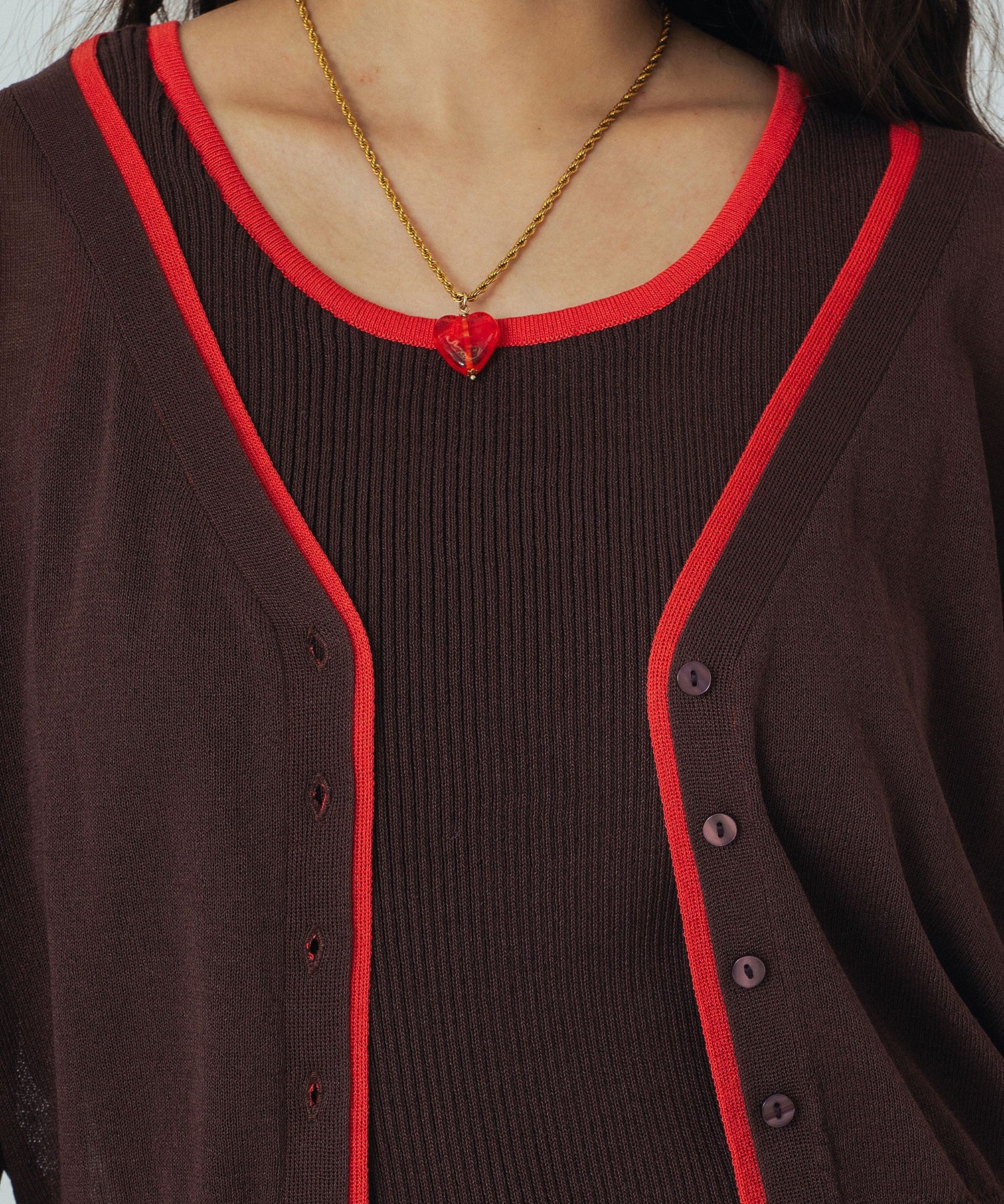 KNITTED RIB CARDIGAN