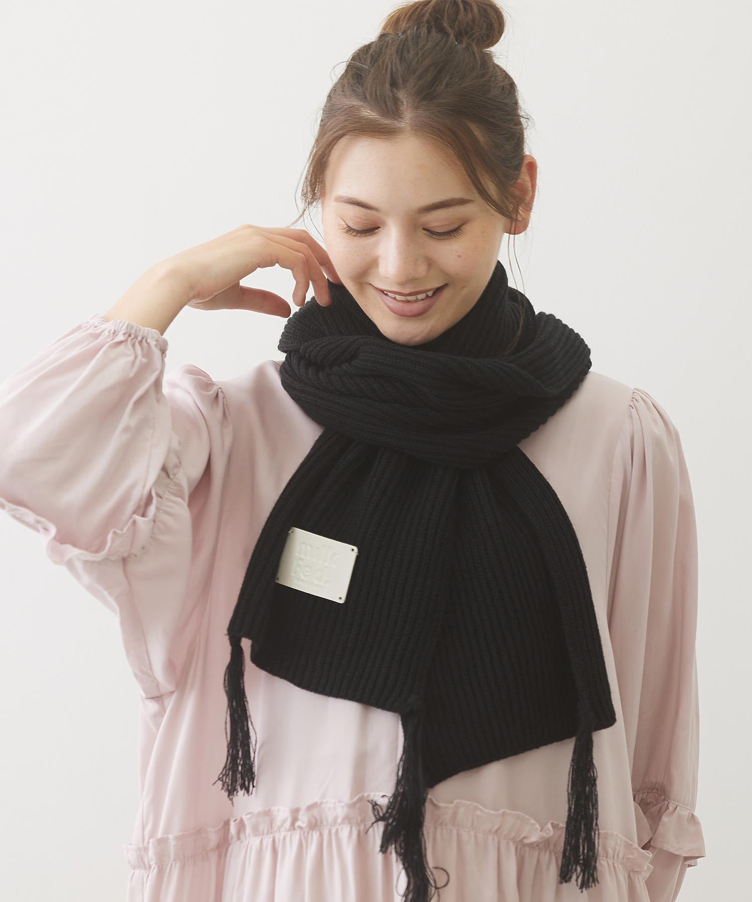 LOGO PATCH RIB SCARF