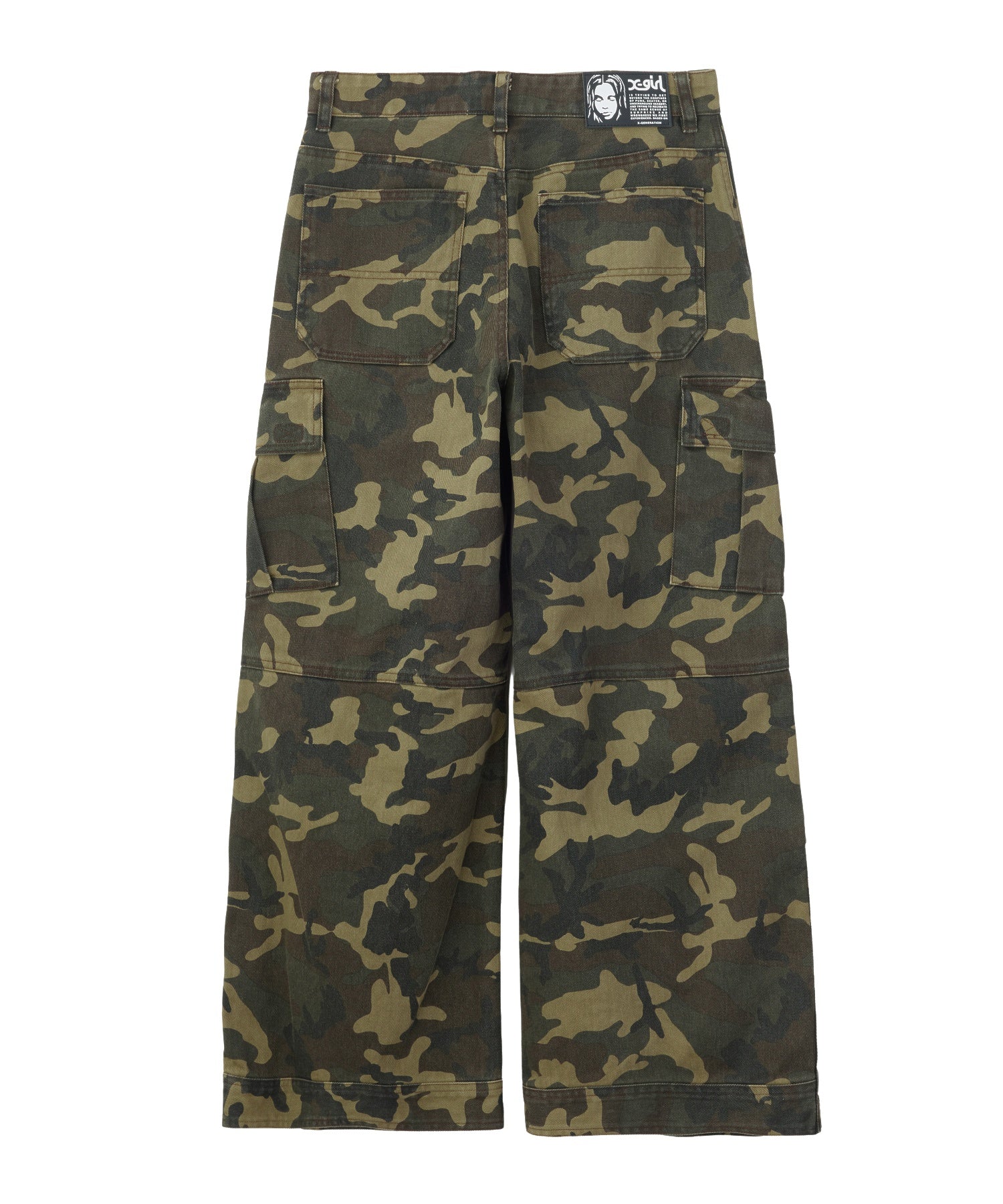 FADED WIDE LEG FLARE CARGO PANTS