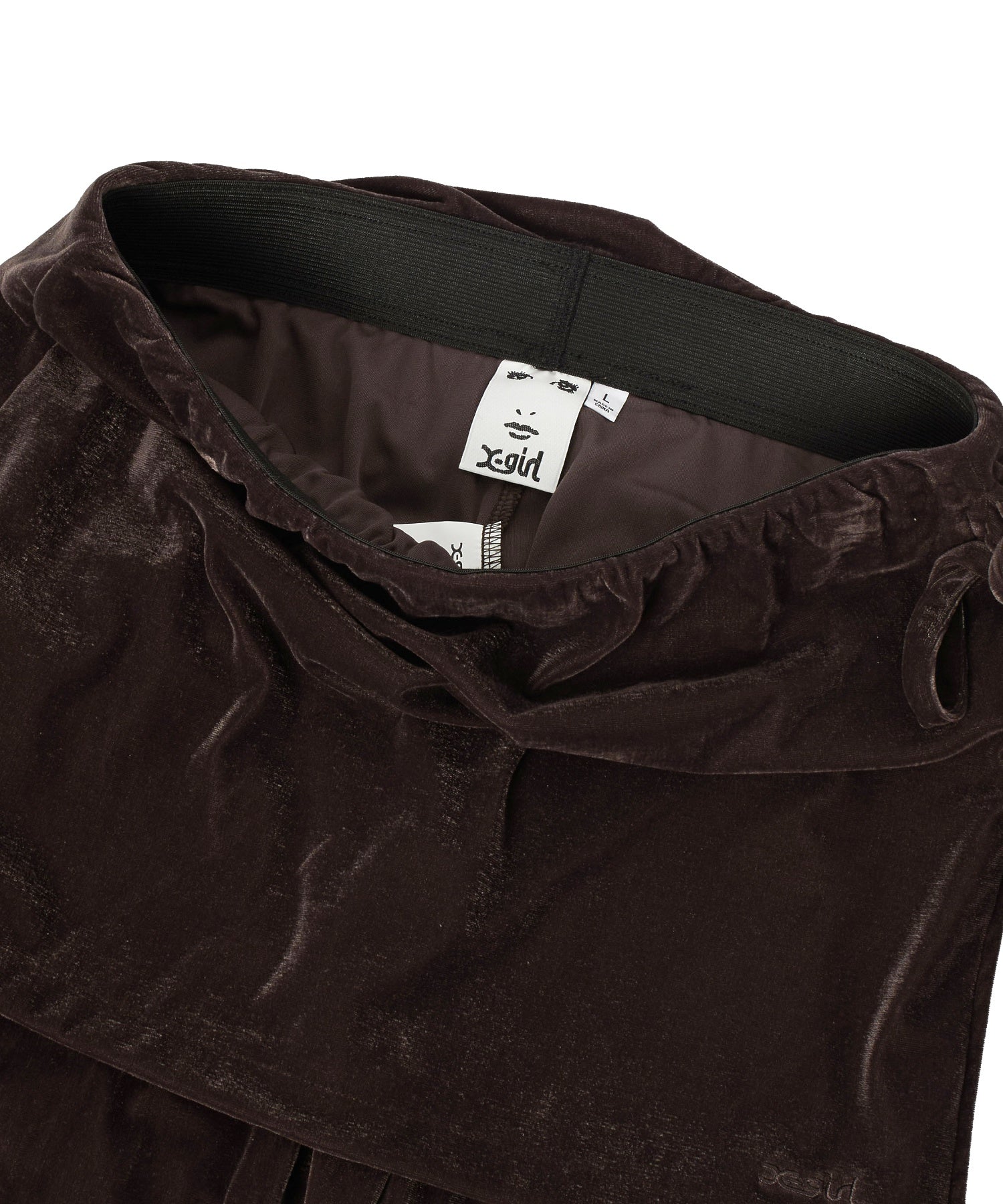 LAYERED STYLE VELOUR PANTS