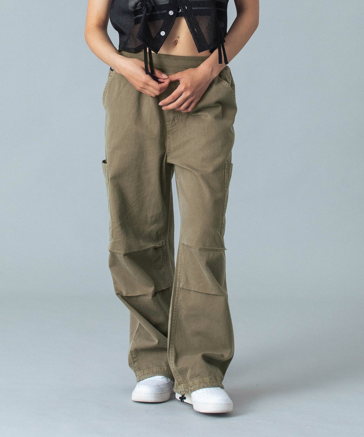 WAIST RIB EASY PANTS