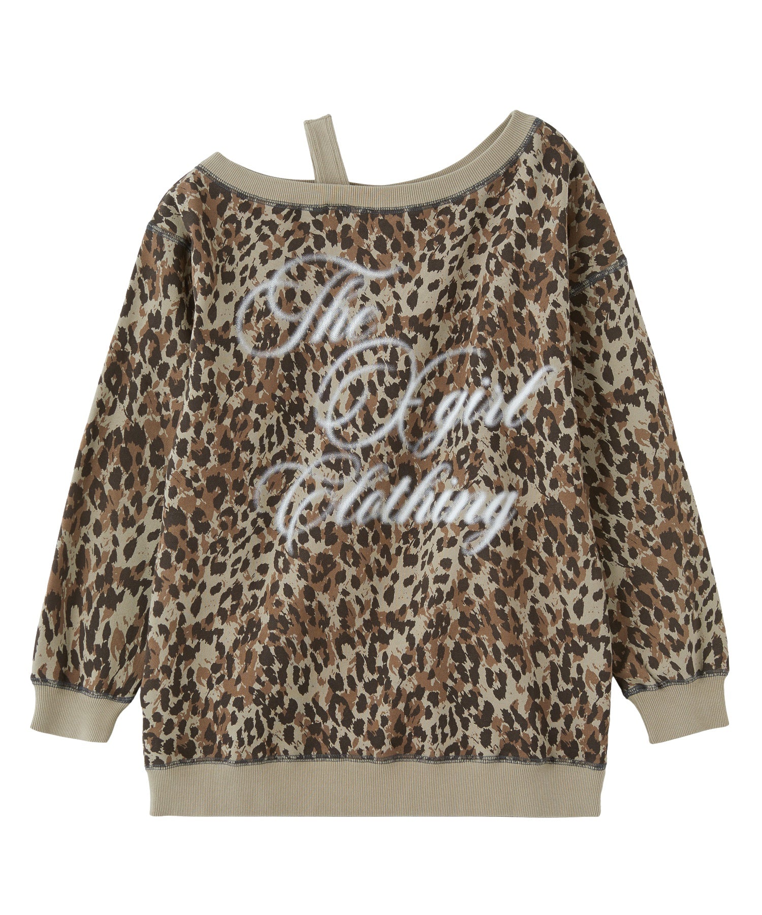 SCRIPT LOGO OFF SHOULDER SWEATSHIRT