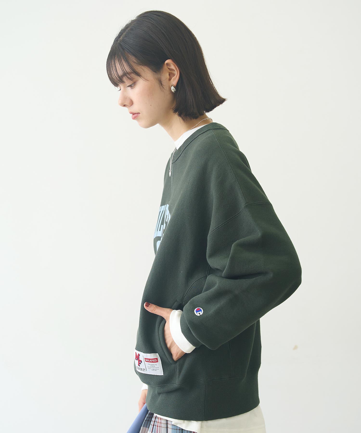 MILKFED.×CHAMPION SWEAT TOP