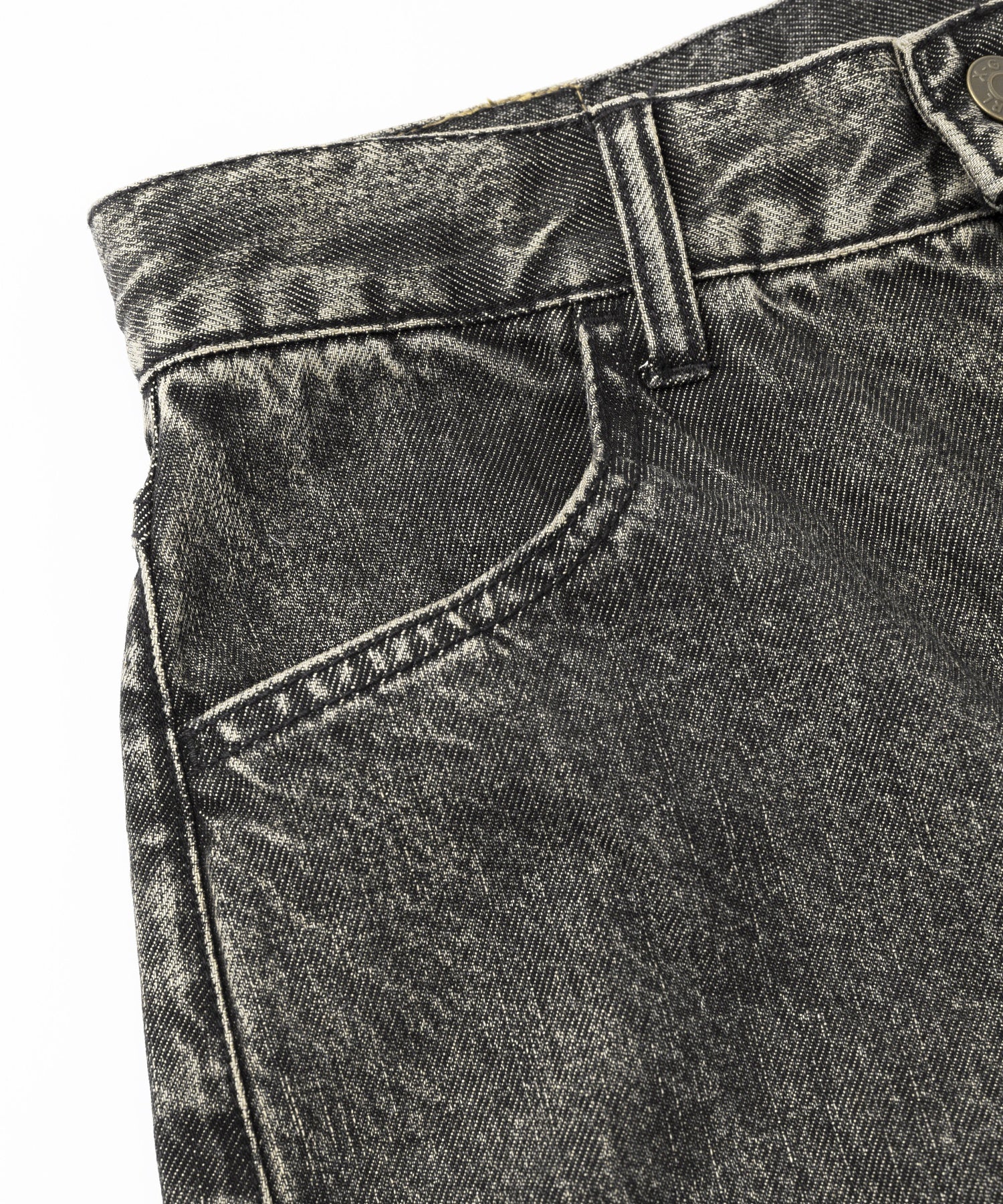 DISTRESSED LOOSE STRAIGHT DENIM PANTS