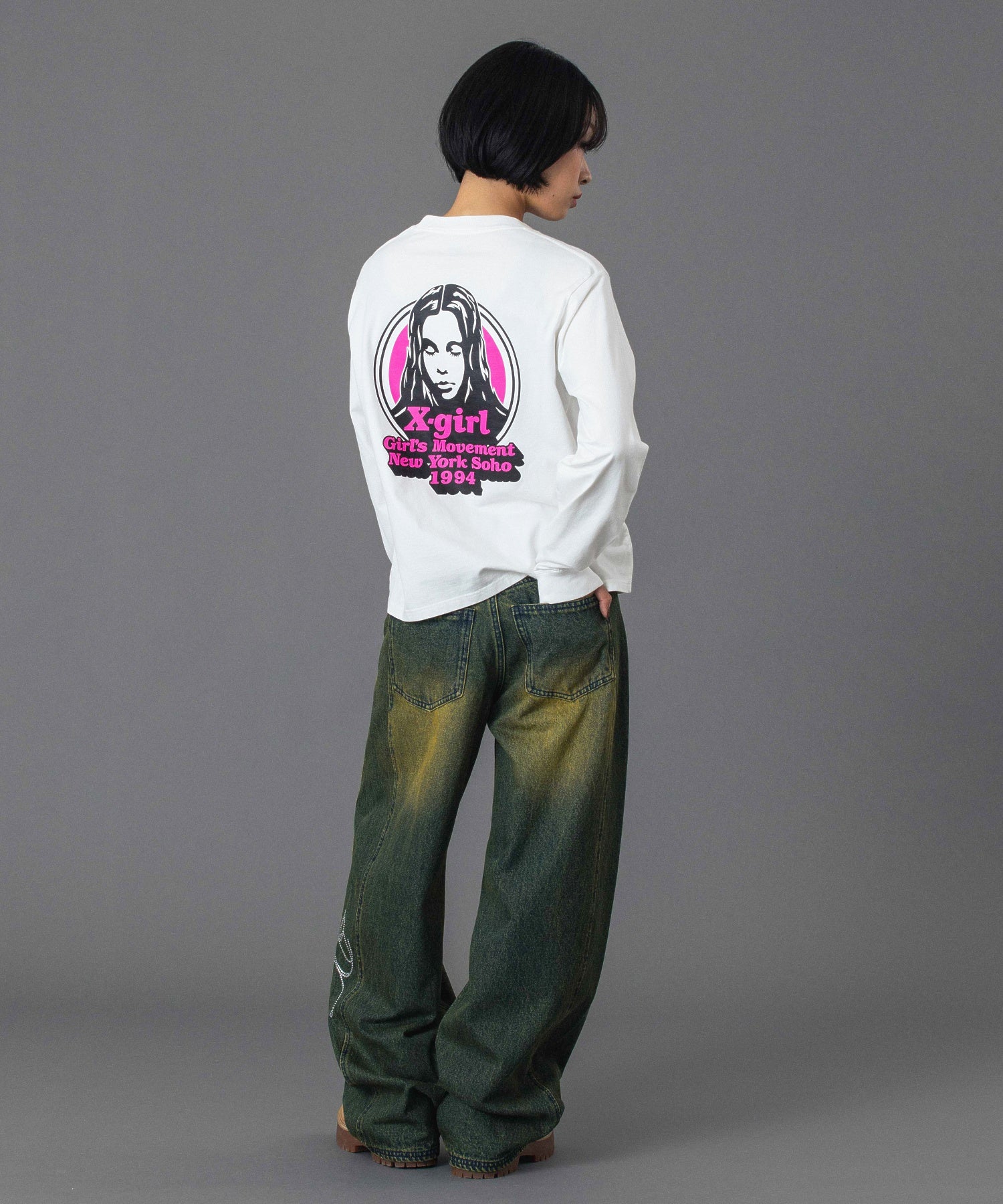 MESSAGE AND FACE CIRCLE LOGO L/S TEE