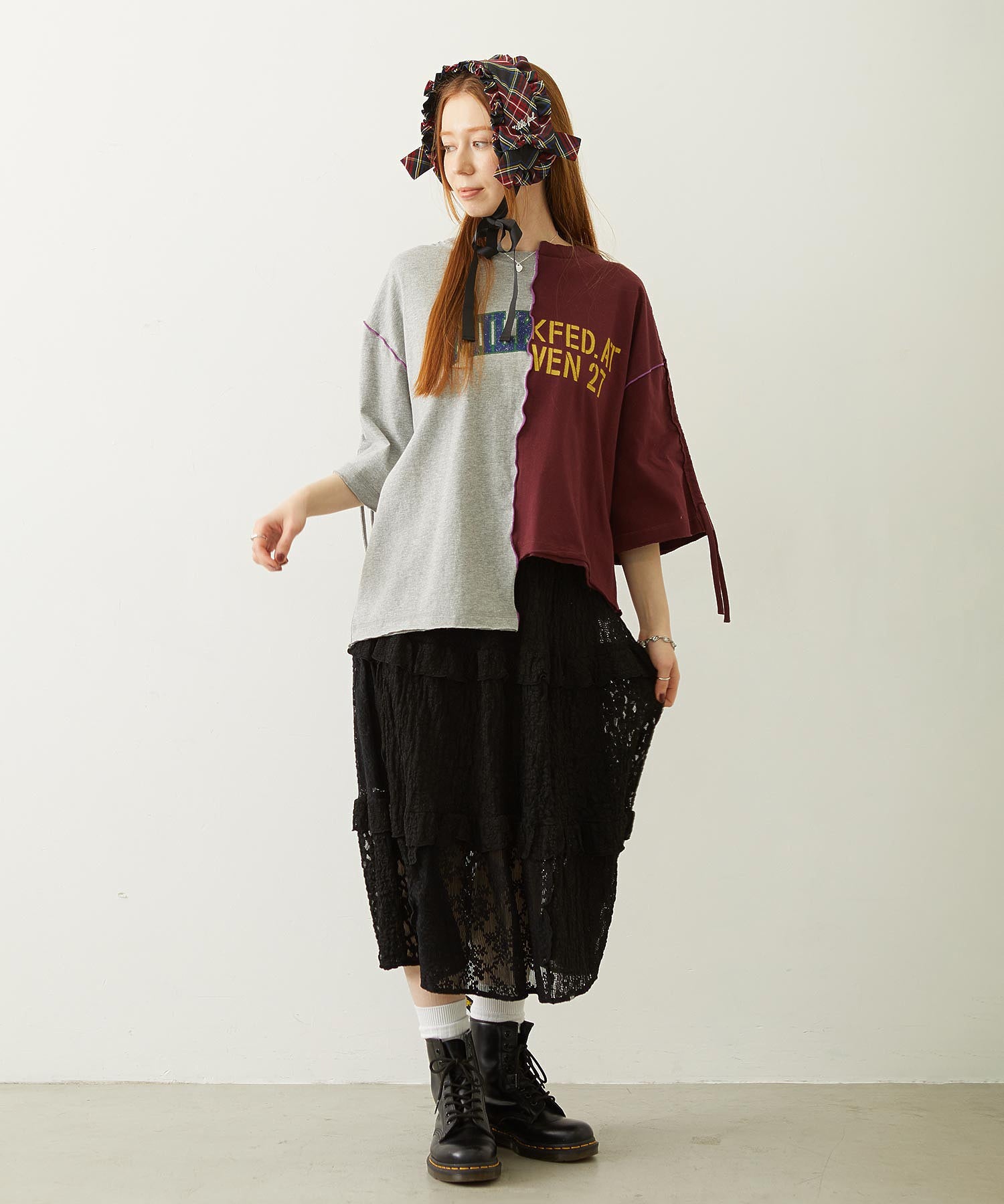 FRILLED TARTAN EARMUFFS