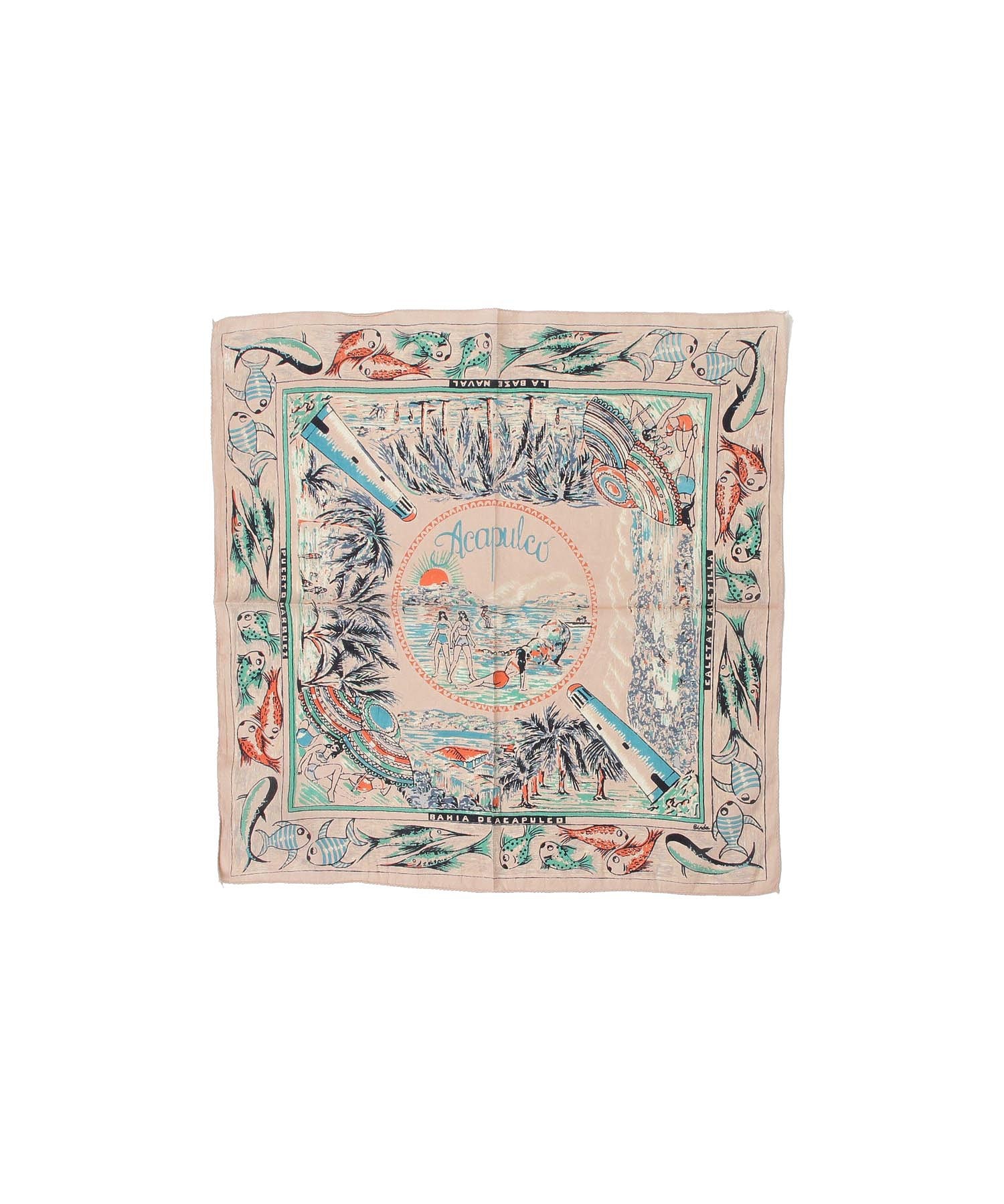 BINDU/ACAPULCO 64㎝ MAP SCARF