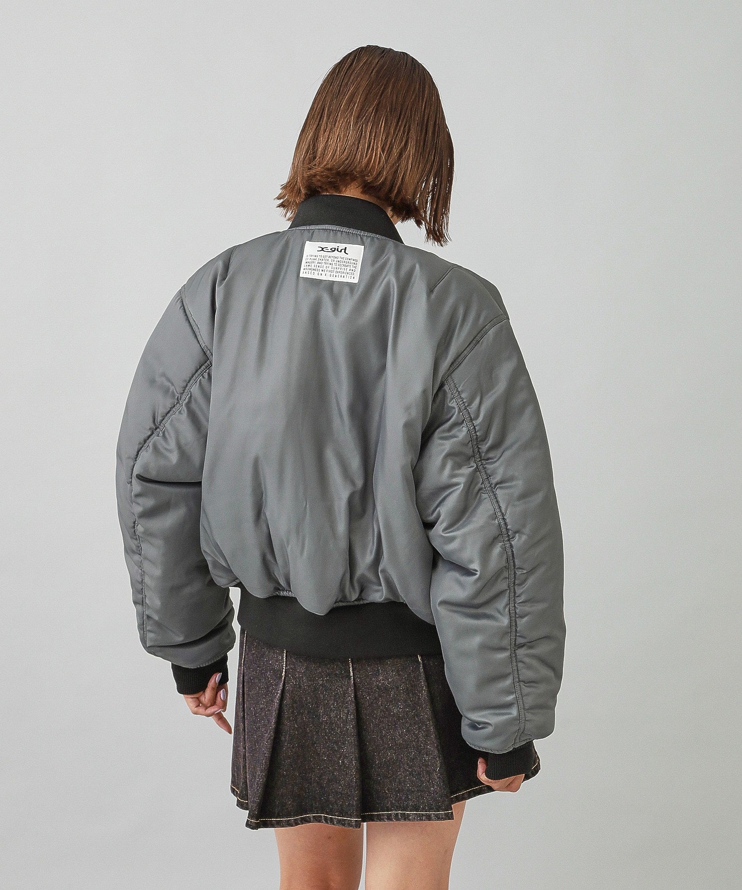 PANELED FUR REVERSIBLE MA-1 JACKET