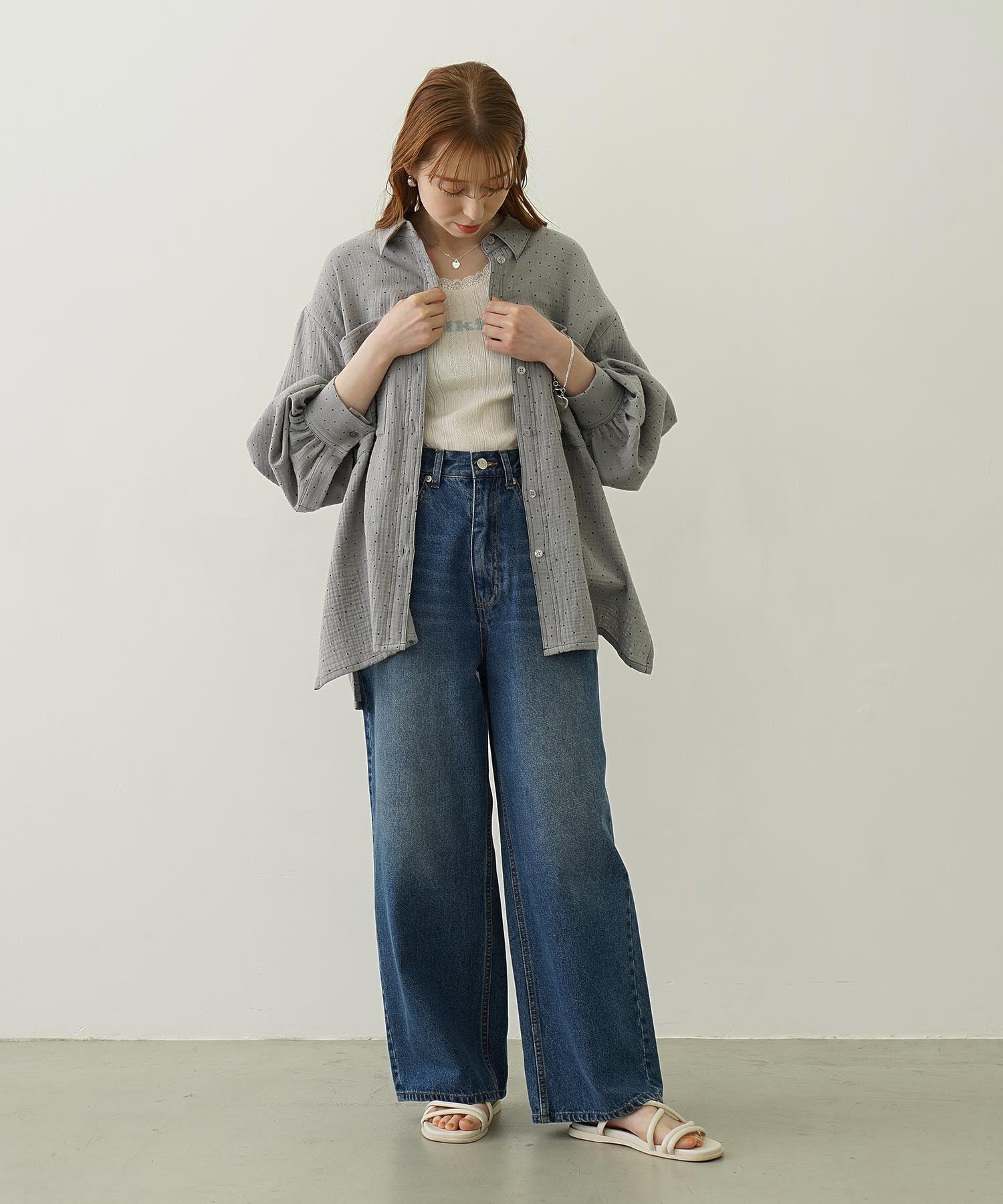 COOPER HEART WIDE DENIM PANTS