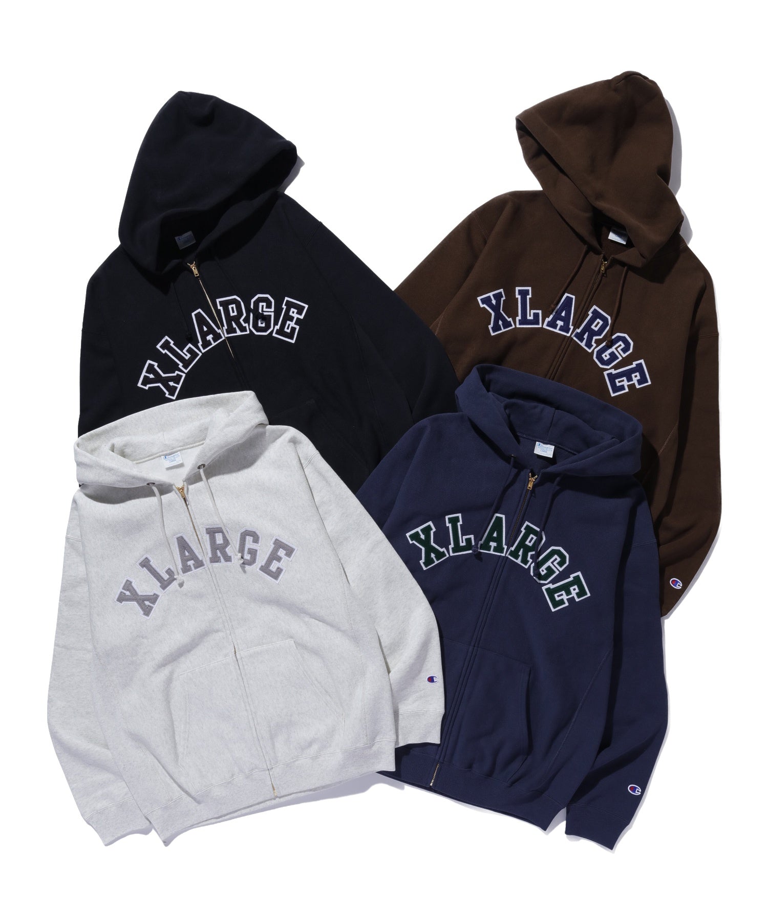 XLARGE×Champion REVERSE WEAVE ZIP HOODED SWEATSHIRT