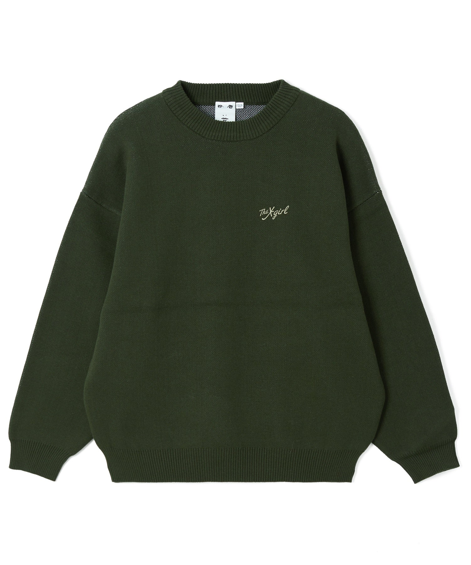 HAND DRAWN LOGO AND FACE KNIT TOP