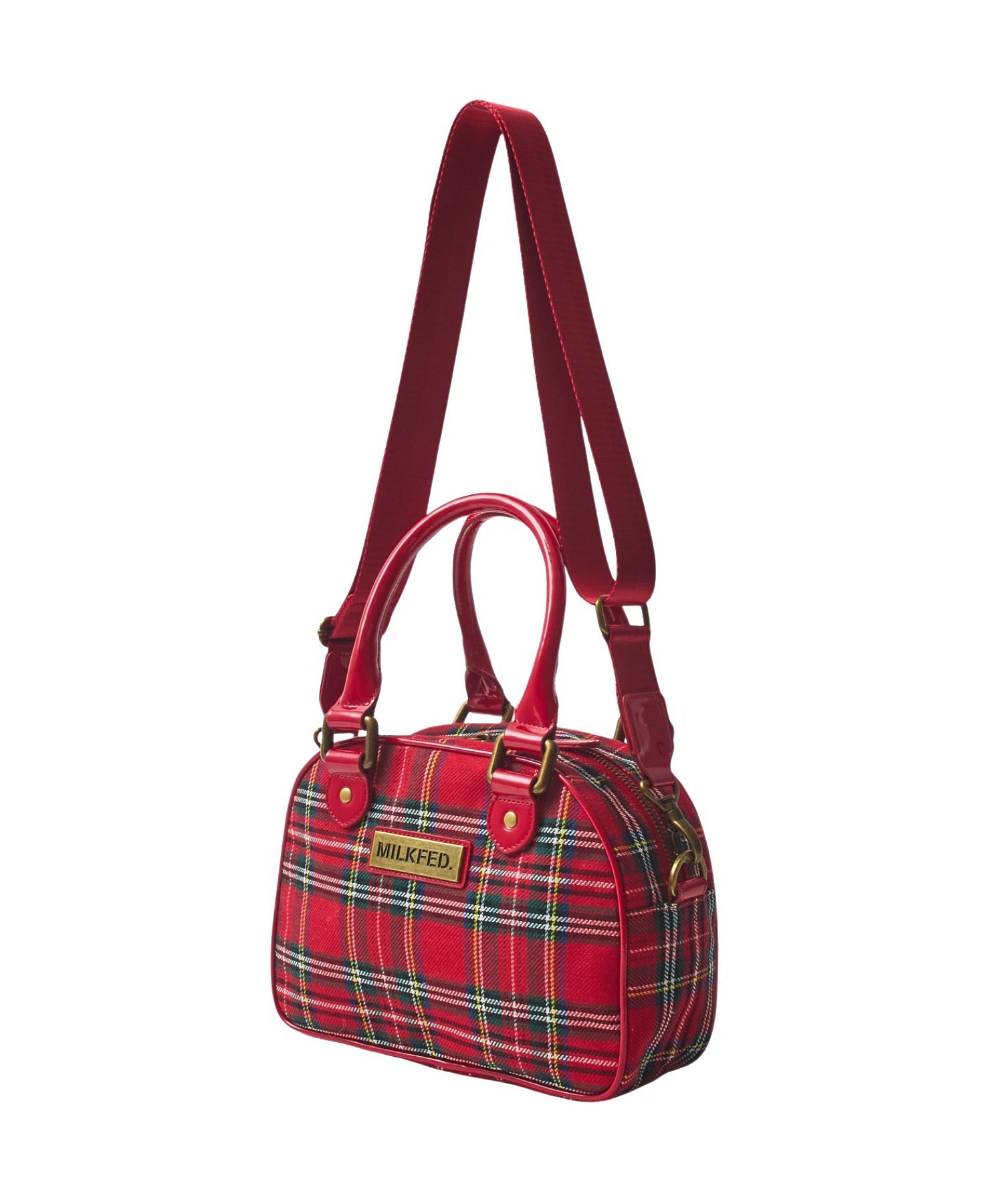 PLAID PATTERN BOSTON BAG