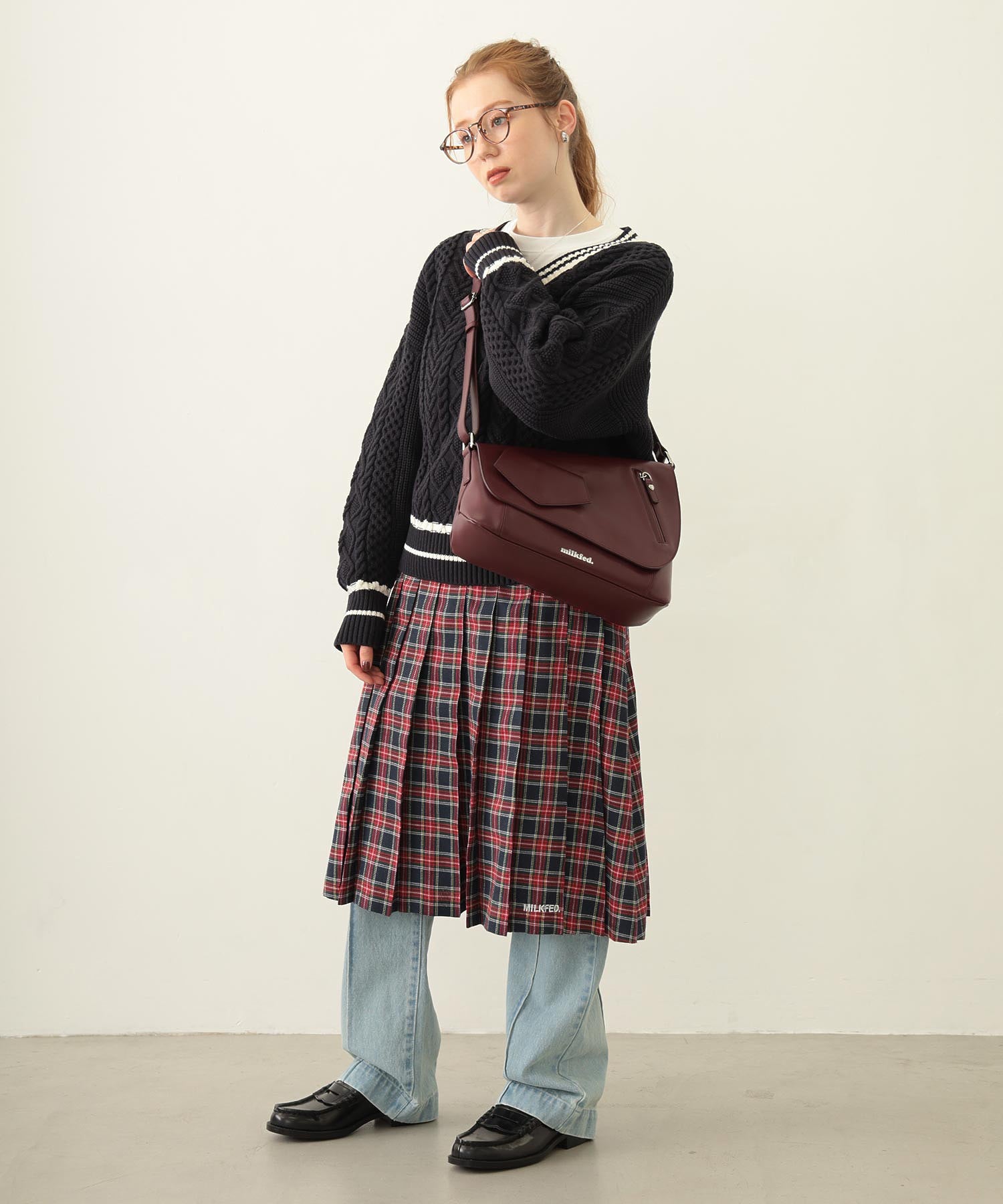 MILKFED. PATCH V-NECK KNIT