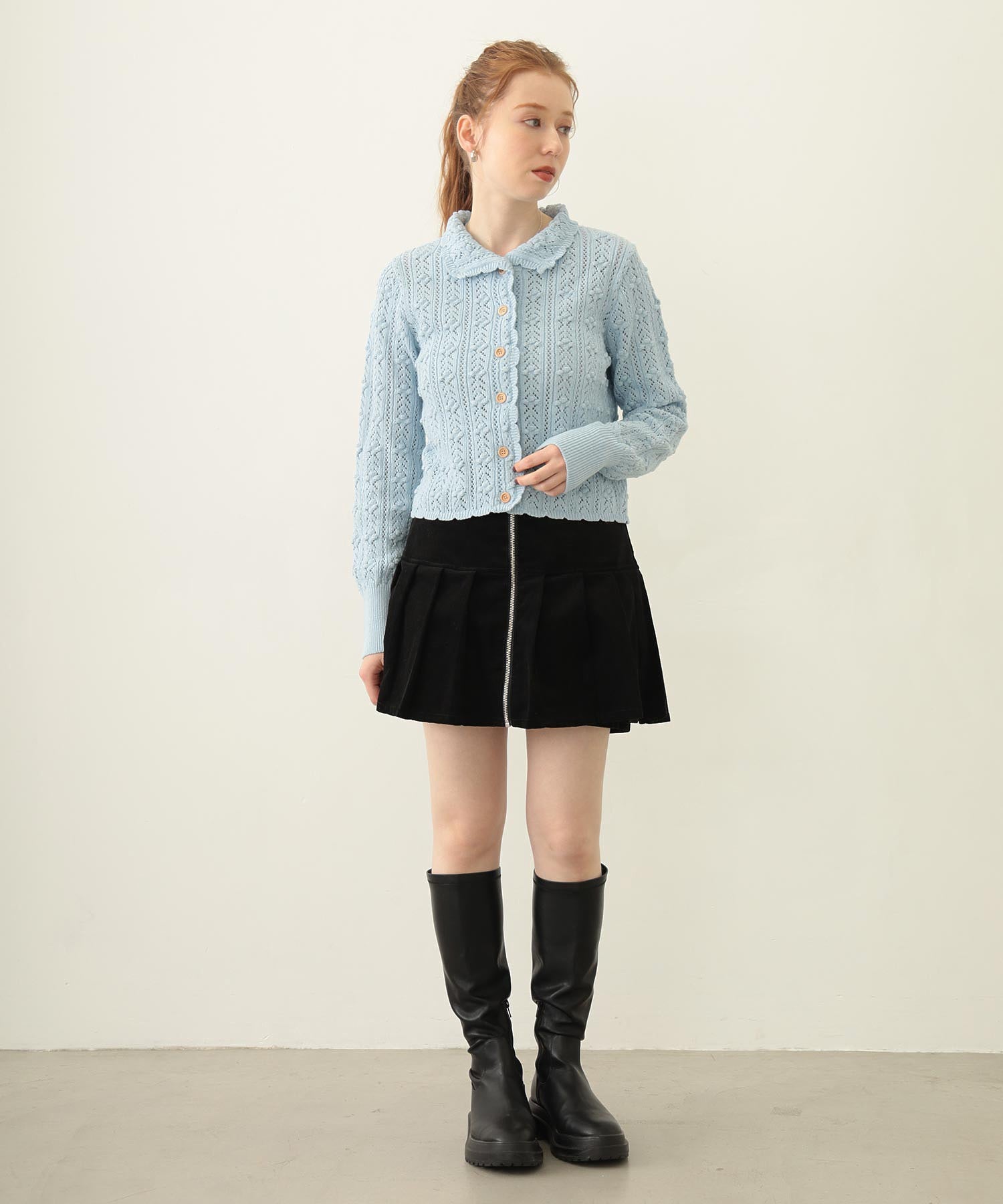 OPENWORK KNIT CARDIGAN