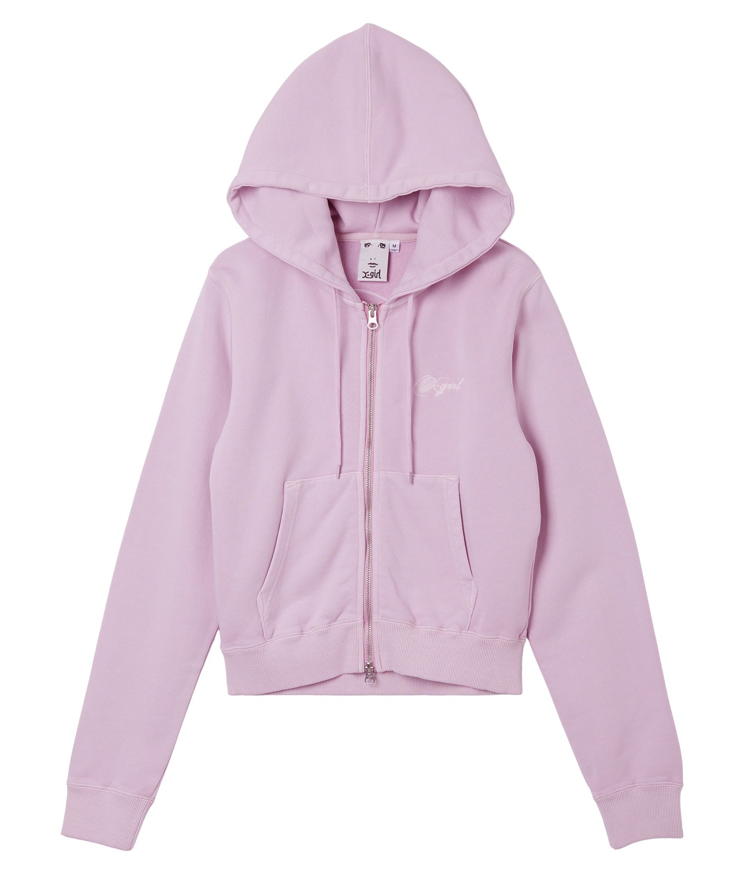 FACE AND SCRIPT LOGO COMPACT ZIP UP SWEAT HOODIE