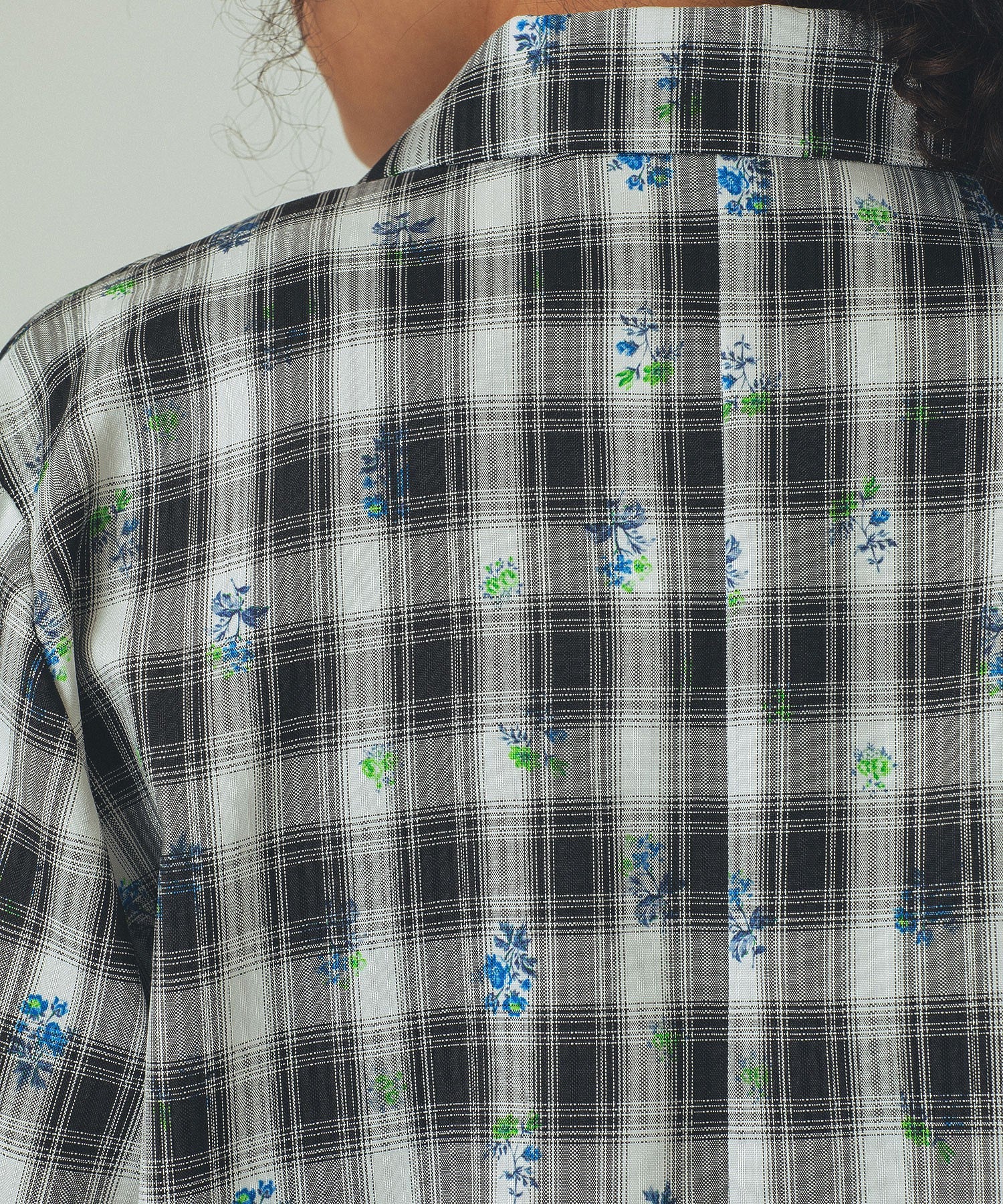 mag.by c/FLOWER PRINT CHECK SHIRT