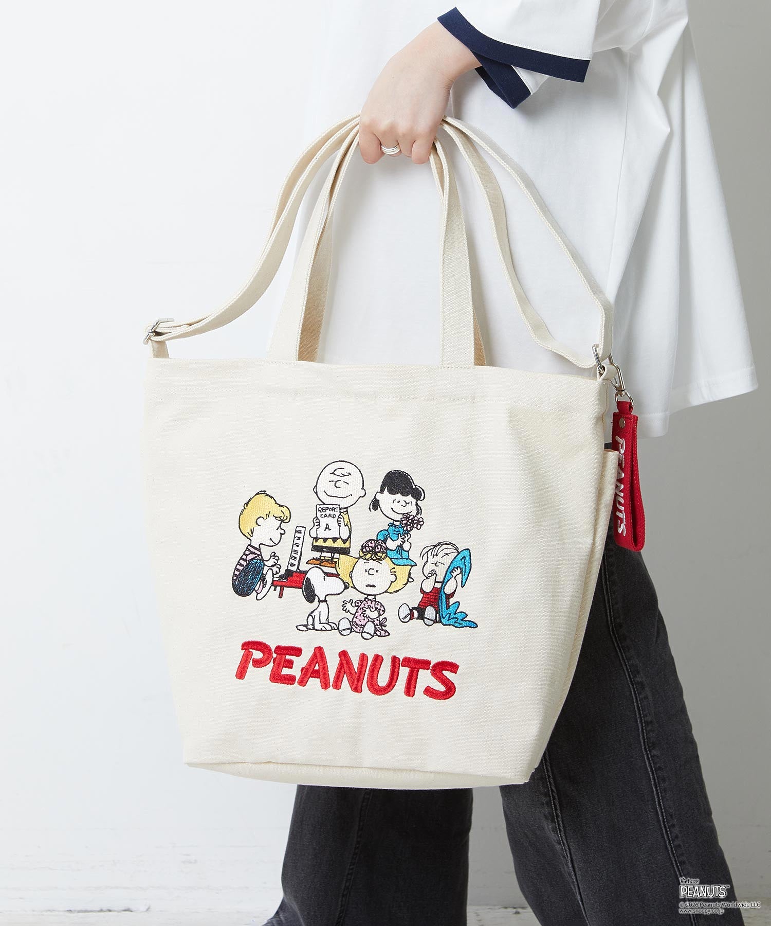 MILKFED. × PEANUTS / PEANUTS GANG BIG CANVAS TOTE