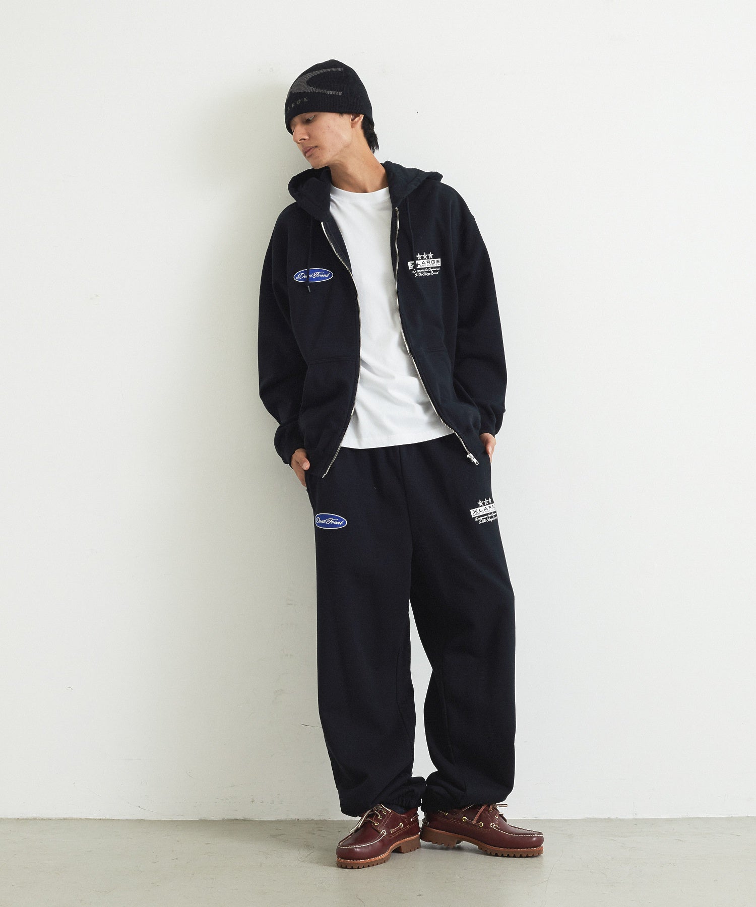DAMAGED ZIP HOODED SWEATSHIRT
