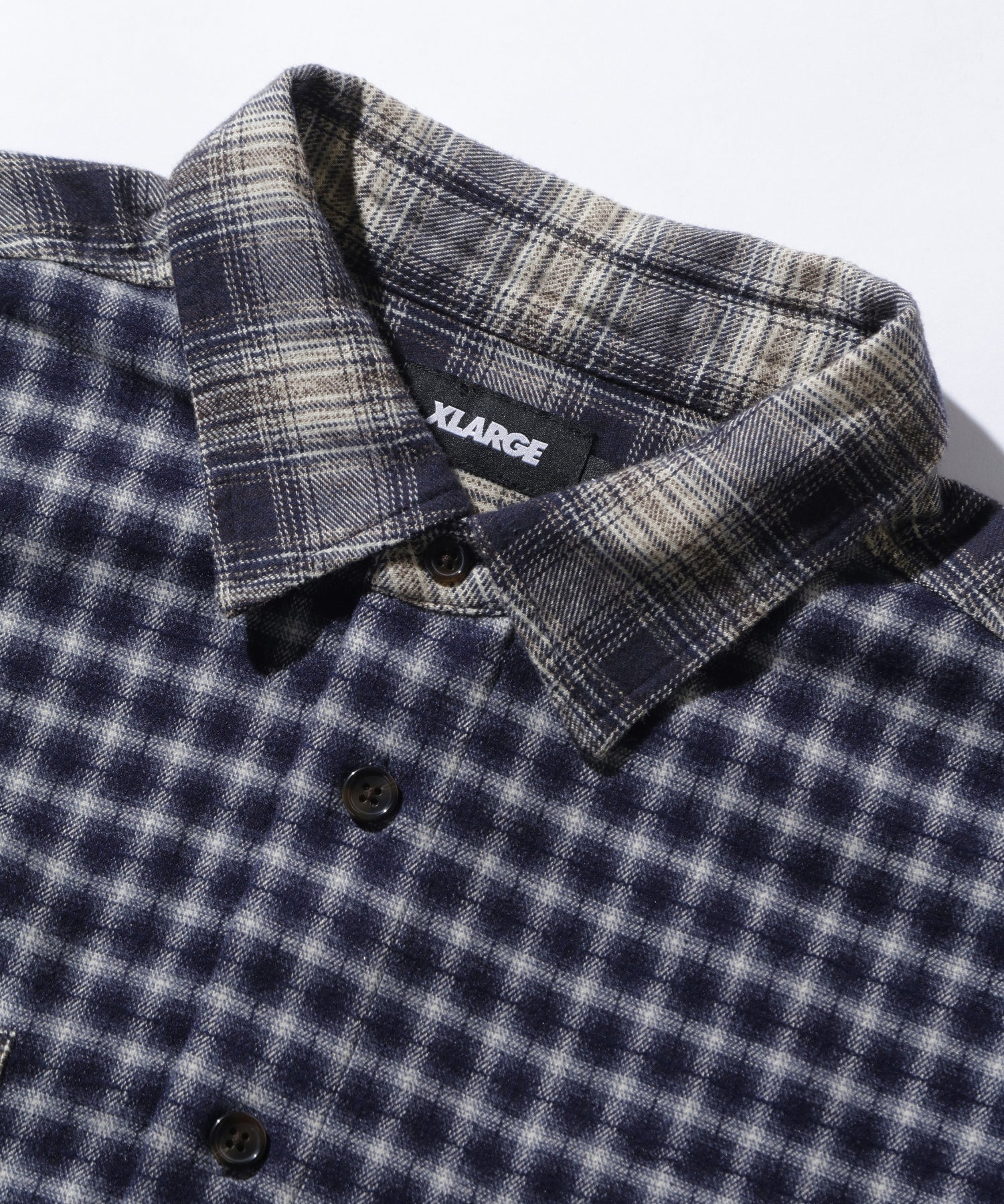 PLAID PANEL L/S SHIRT
