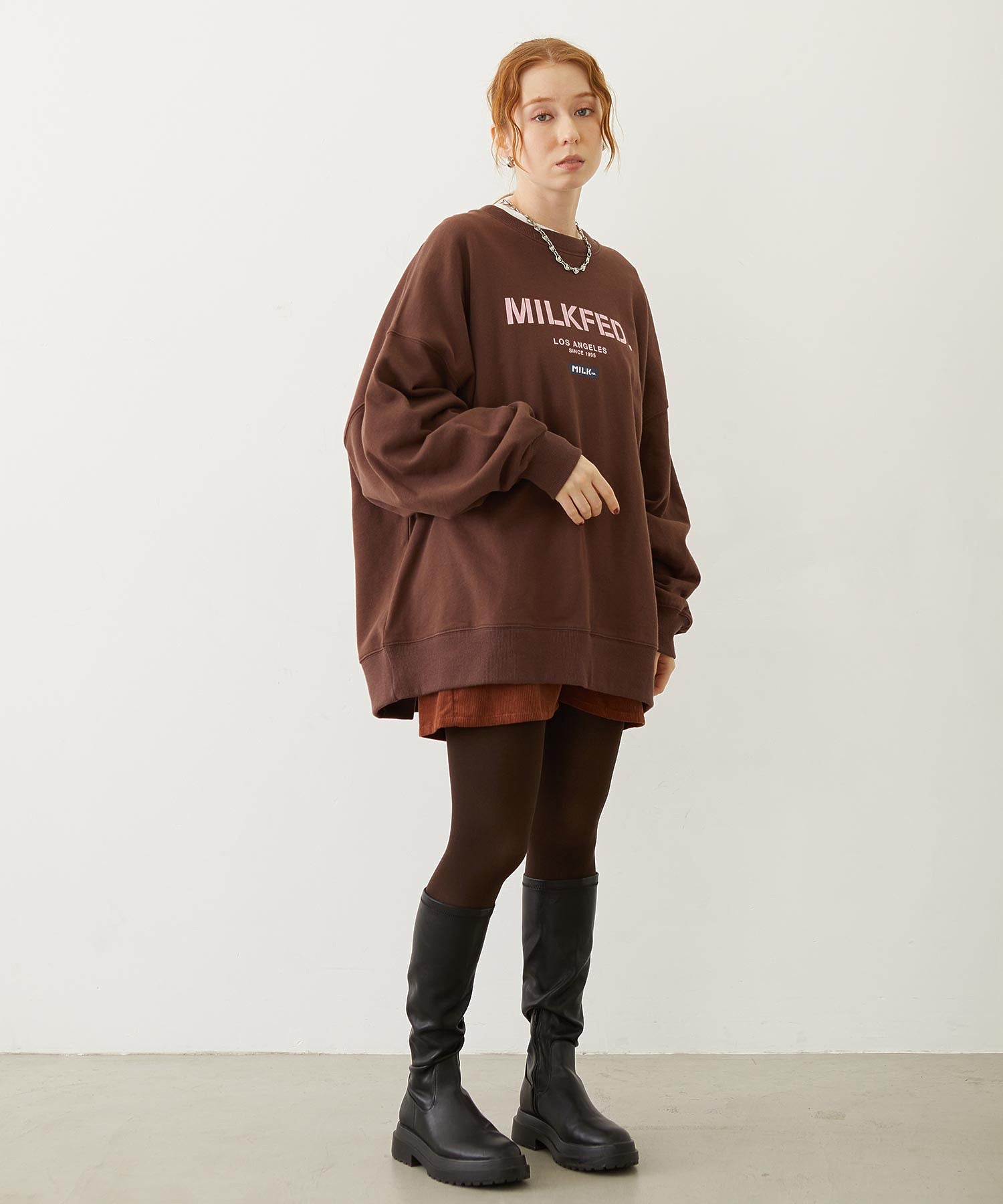 STENCIL AND BAR LOGO BIG SWEAT TOP